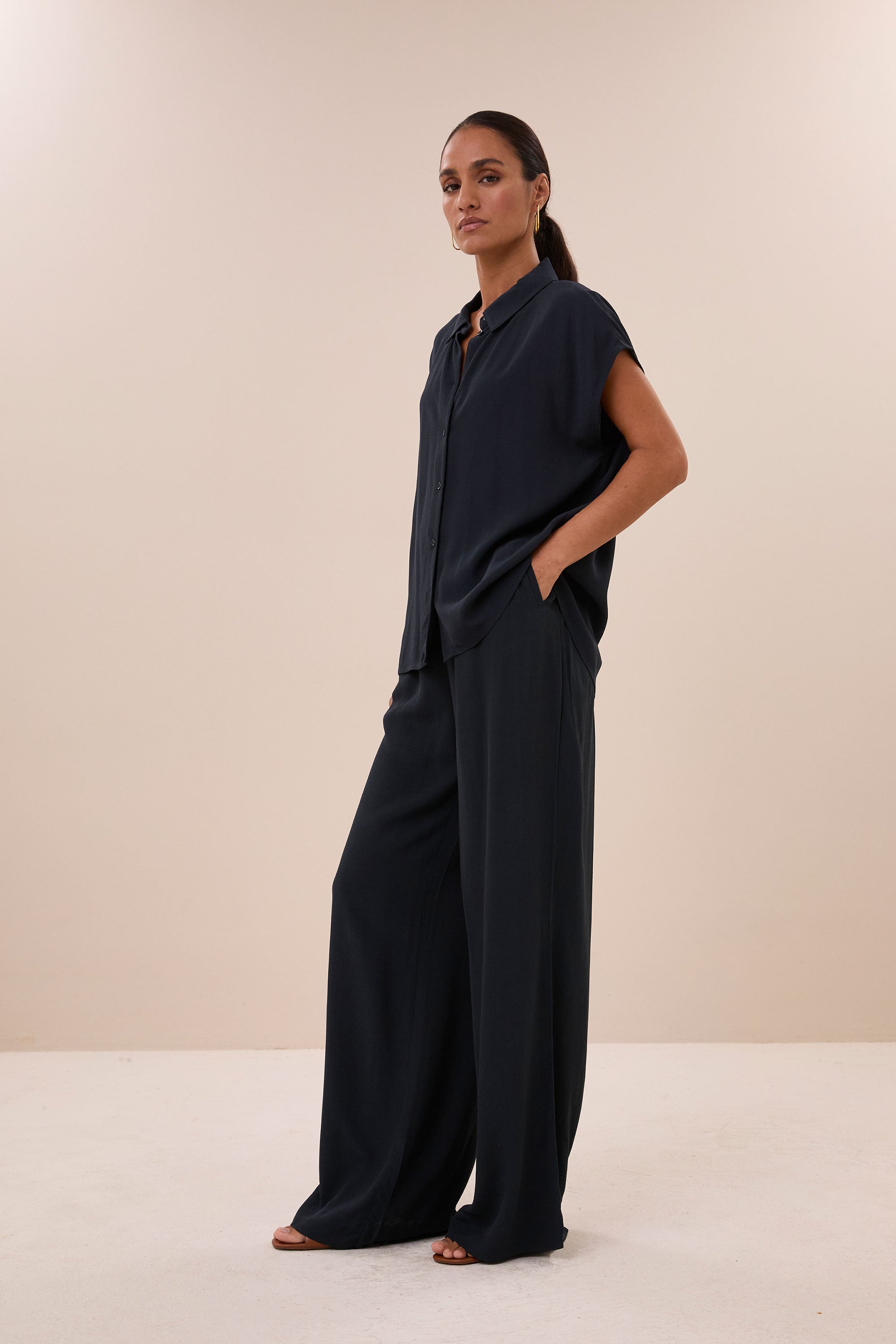 kiek viscose top | graphite