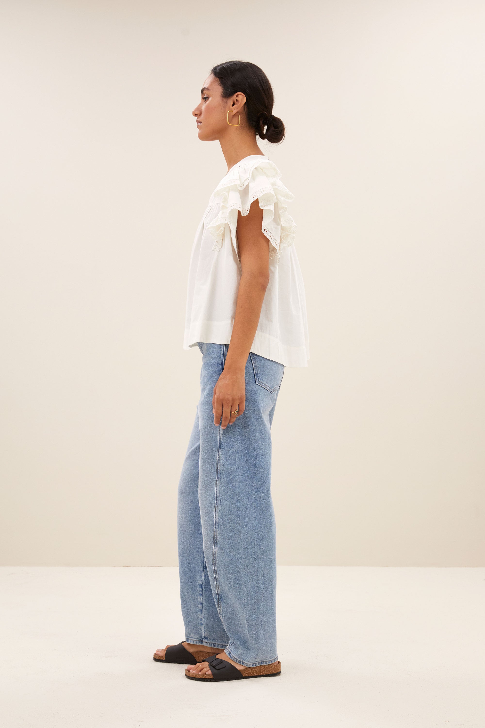 river poplin blouse off white side image