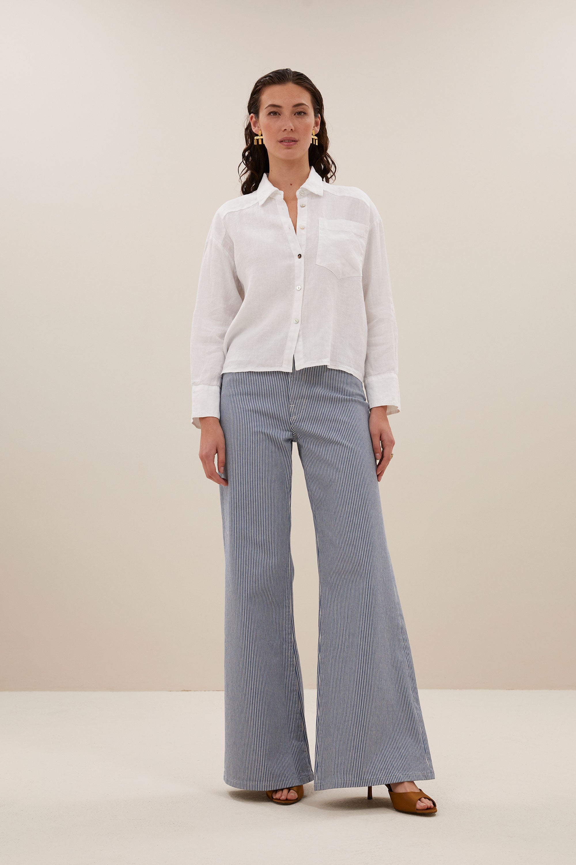 nima linen blouse bright white front image