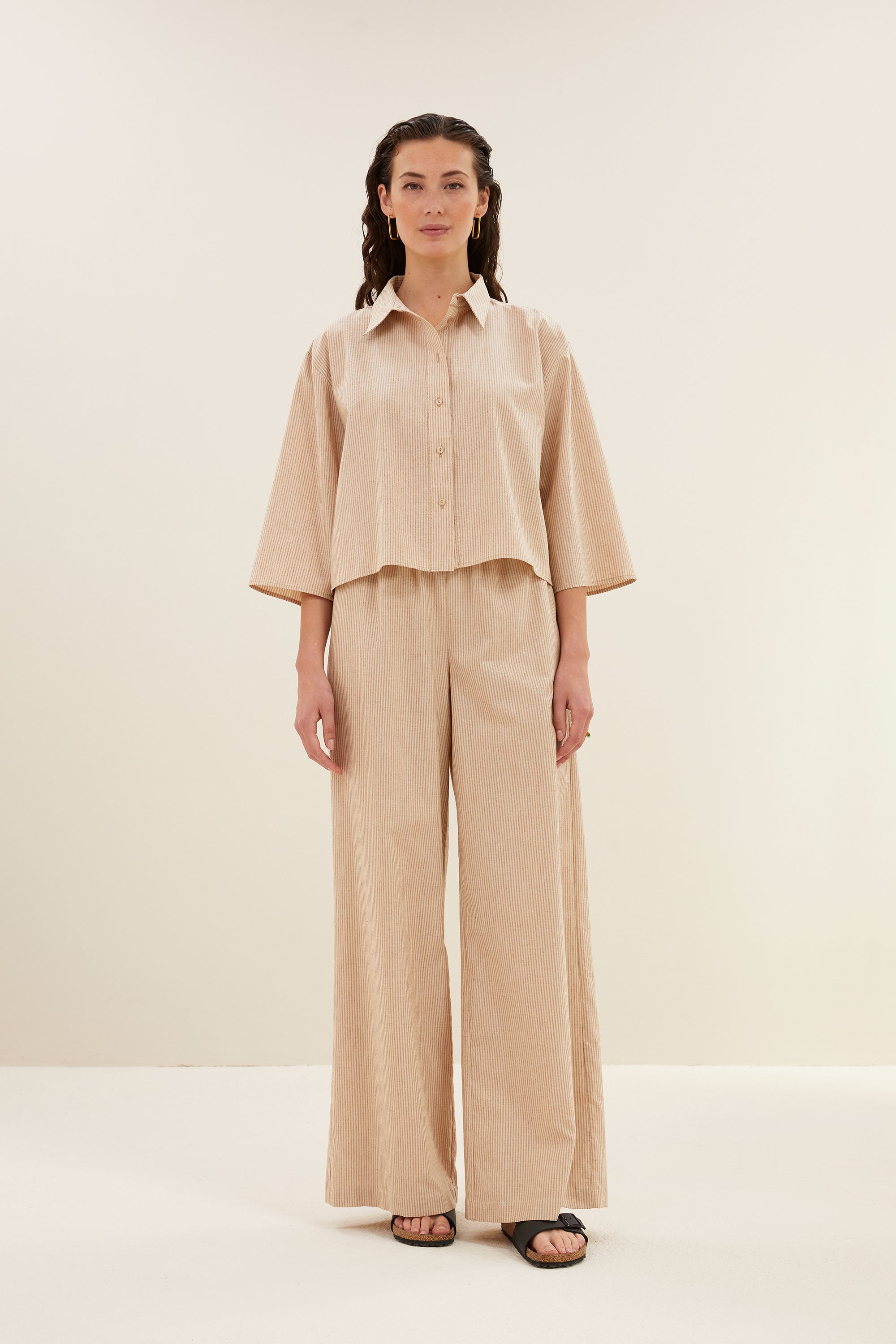 randy lurex stripe pants | copper lurex stripe