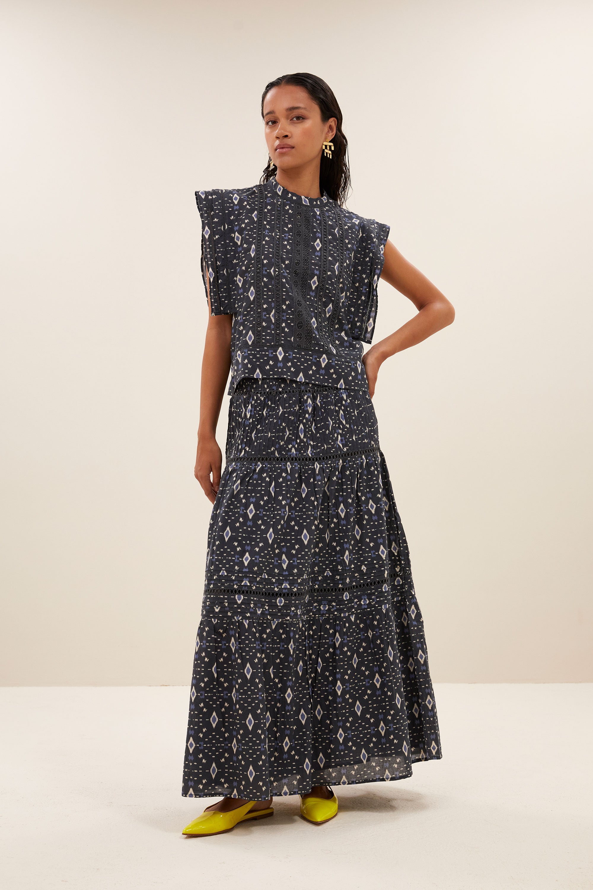 xena midnight ikat skirt | midnight ikat