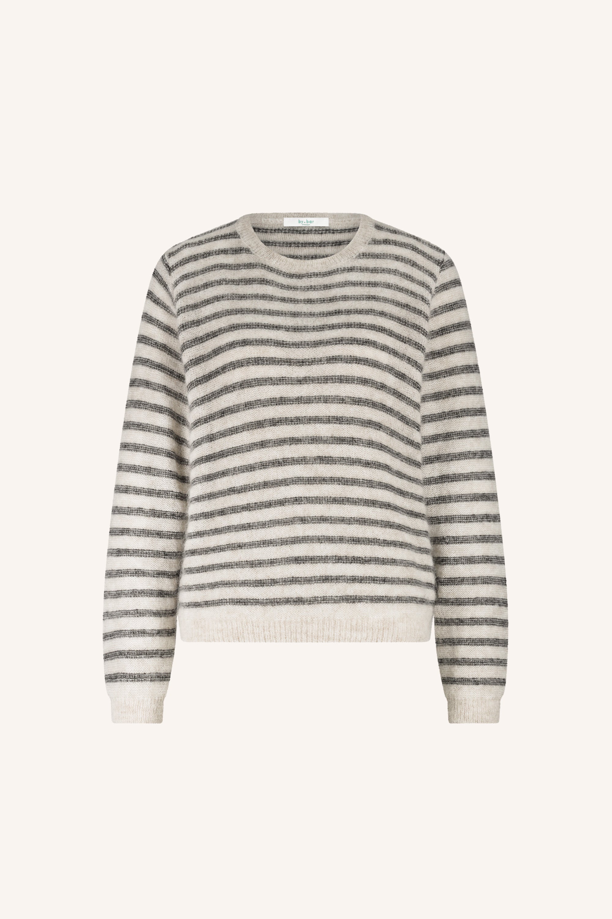 spila stripe pullover - sand mill stripe, alpacamix kwaliteit, must-have essential, normale pasvorm - by-bar - productfoto