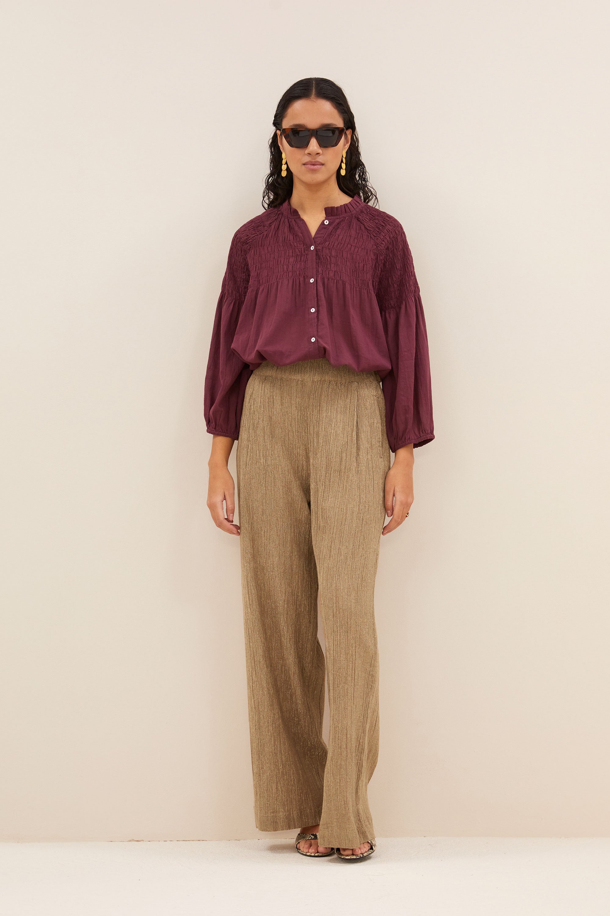 benji lurex pants | gold