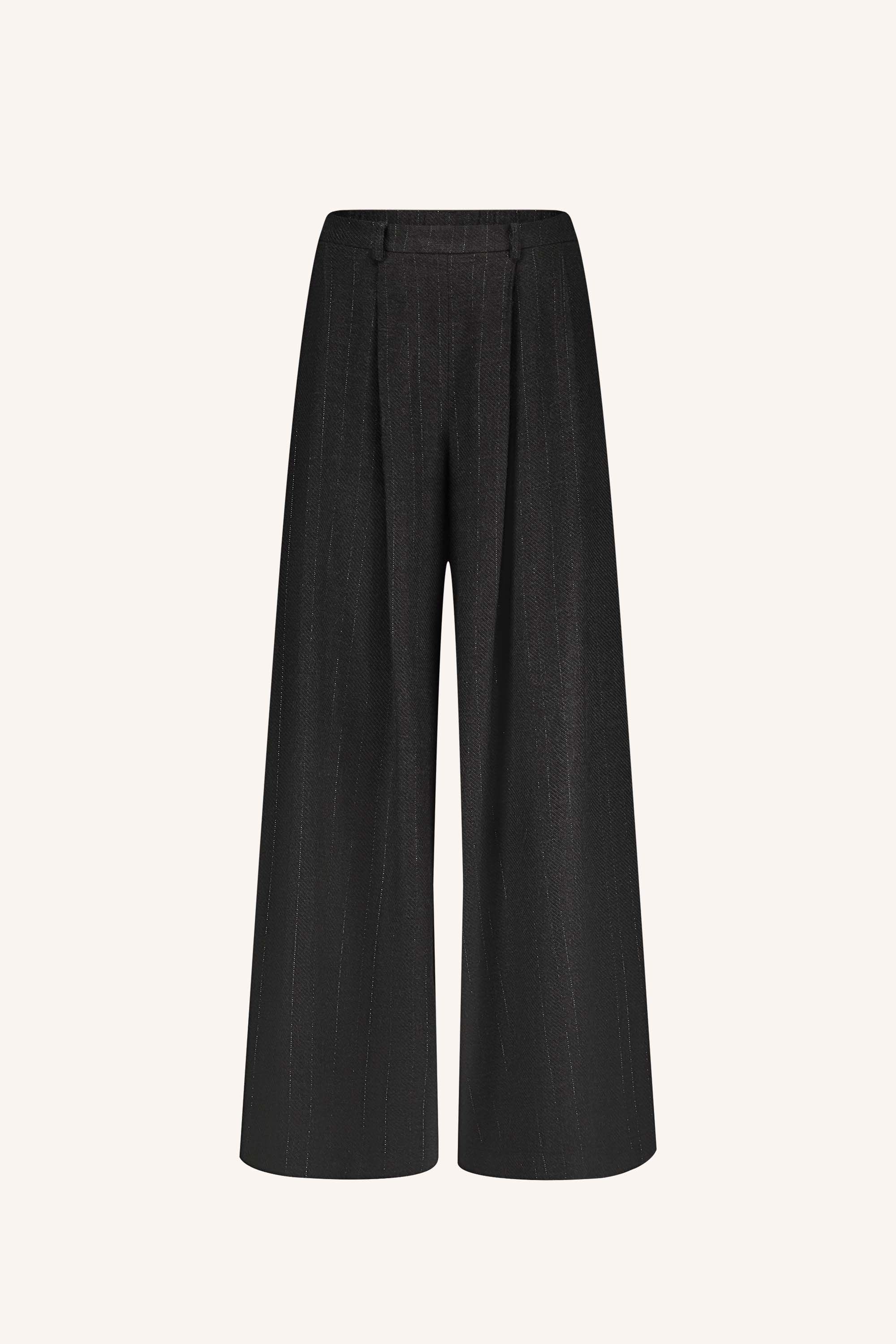 sef-grey-pants-grey-lurex-elastieken band-losvallende pasvorm-subtiel geweven lurex draad-by-bar-productfoto