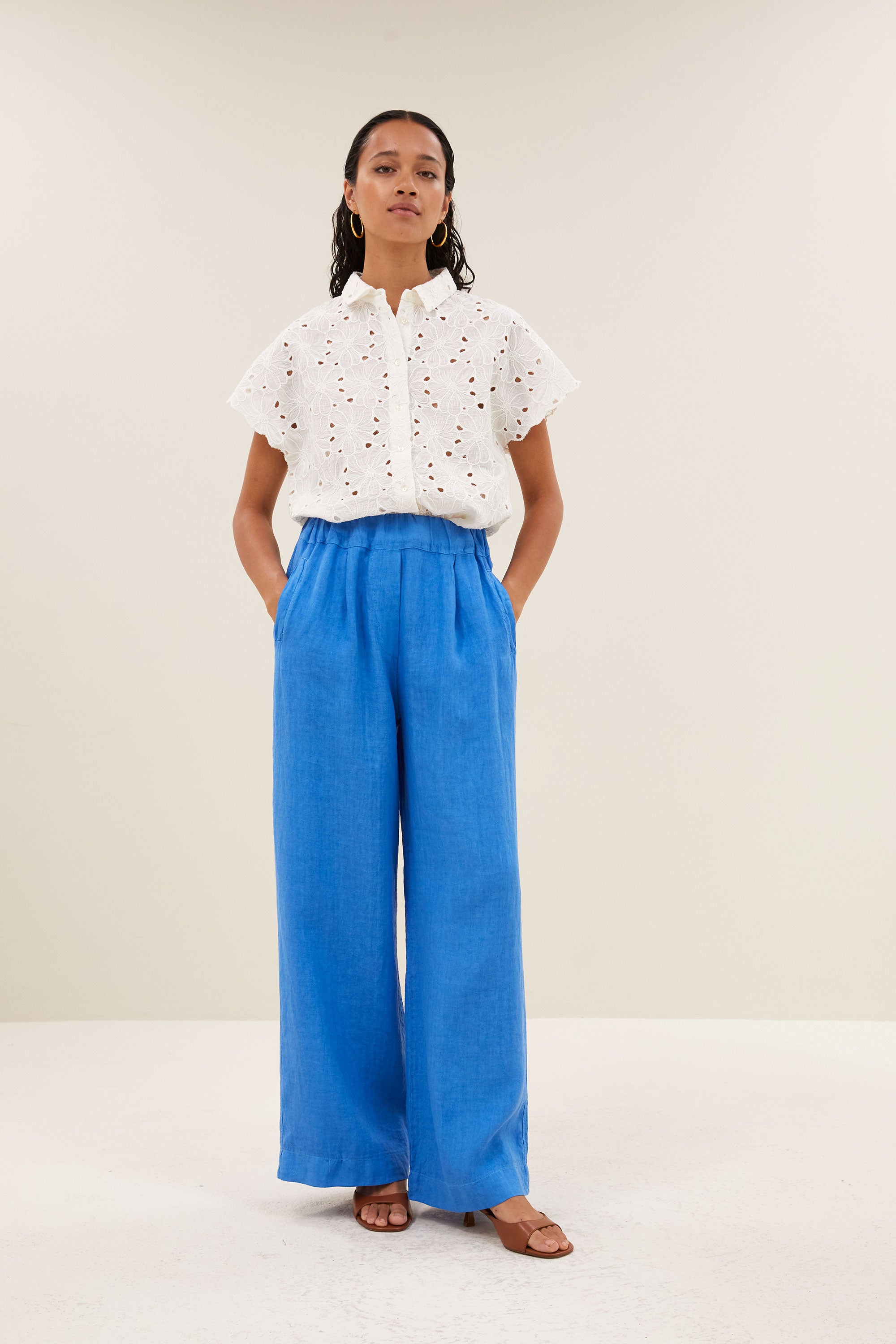 karly flower blouse | off white
