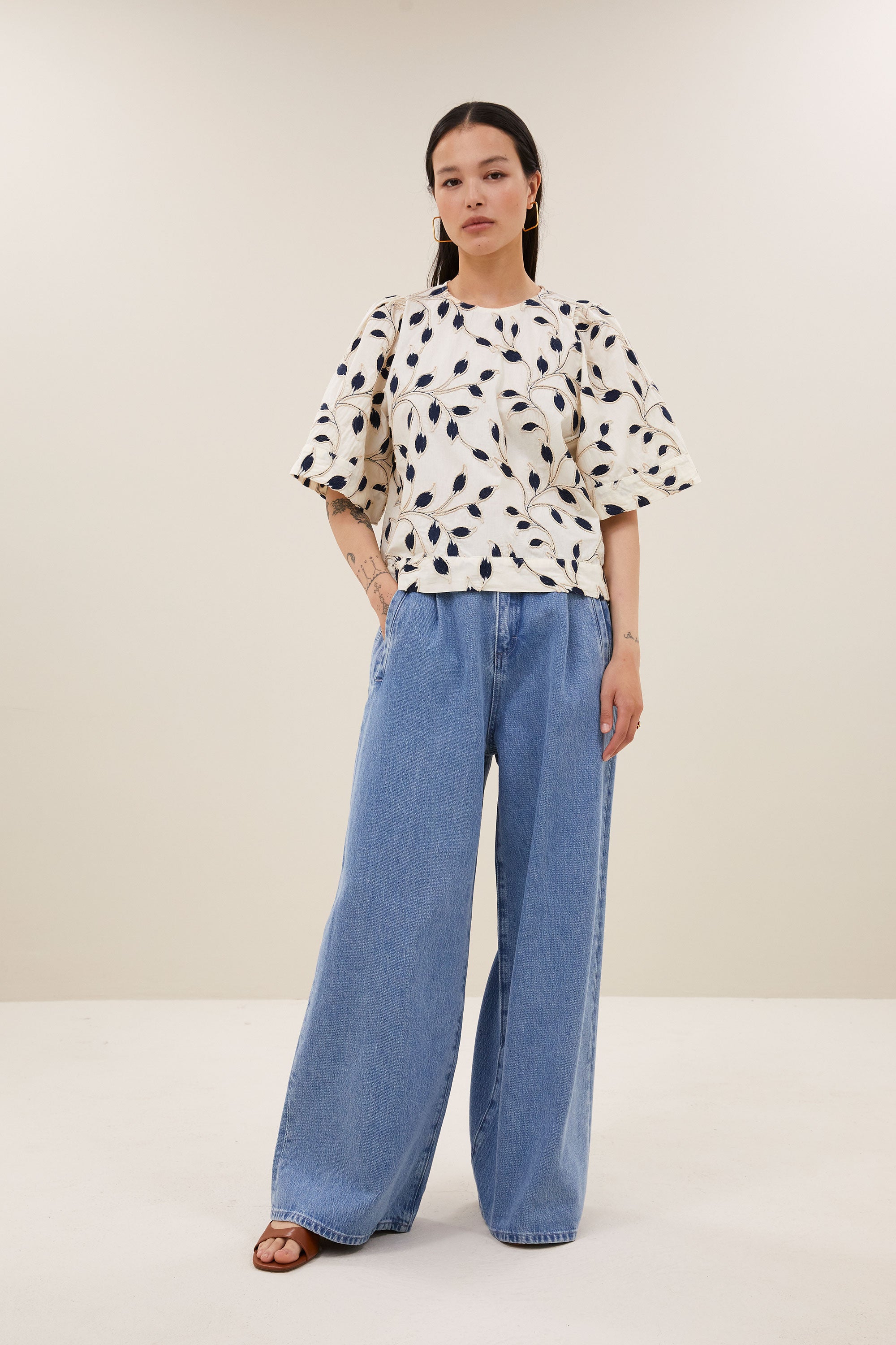 olivia botanic blouse | midnight