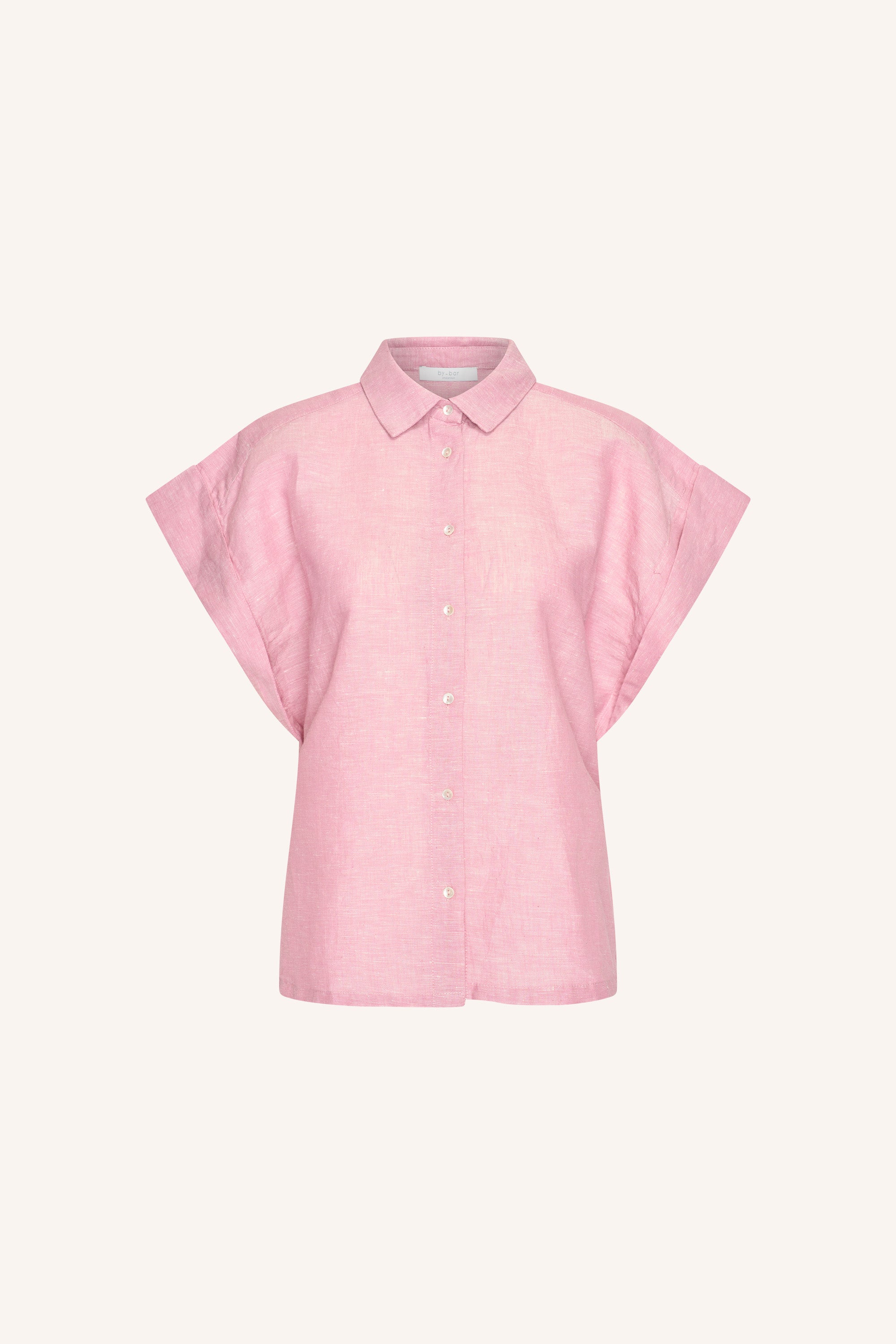 pixie-linen-blouse-dusty-pink-knoopsluiting-kleine kapmouw-draagbaar als set-by-bar-productfoto
