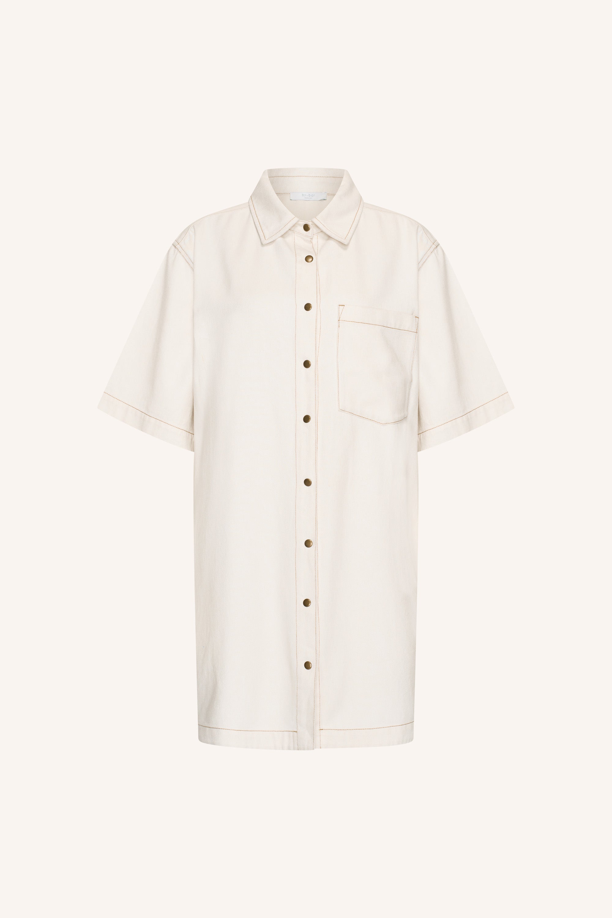 lexia-twill-dress-cloud-white-casual fit-katoen kwaliteit-losvallende pasvorm-by-bar-productfoto