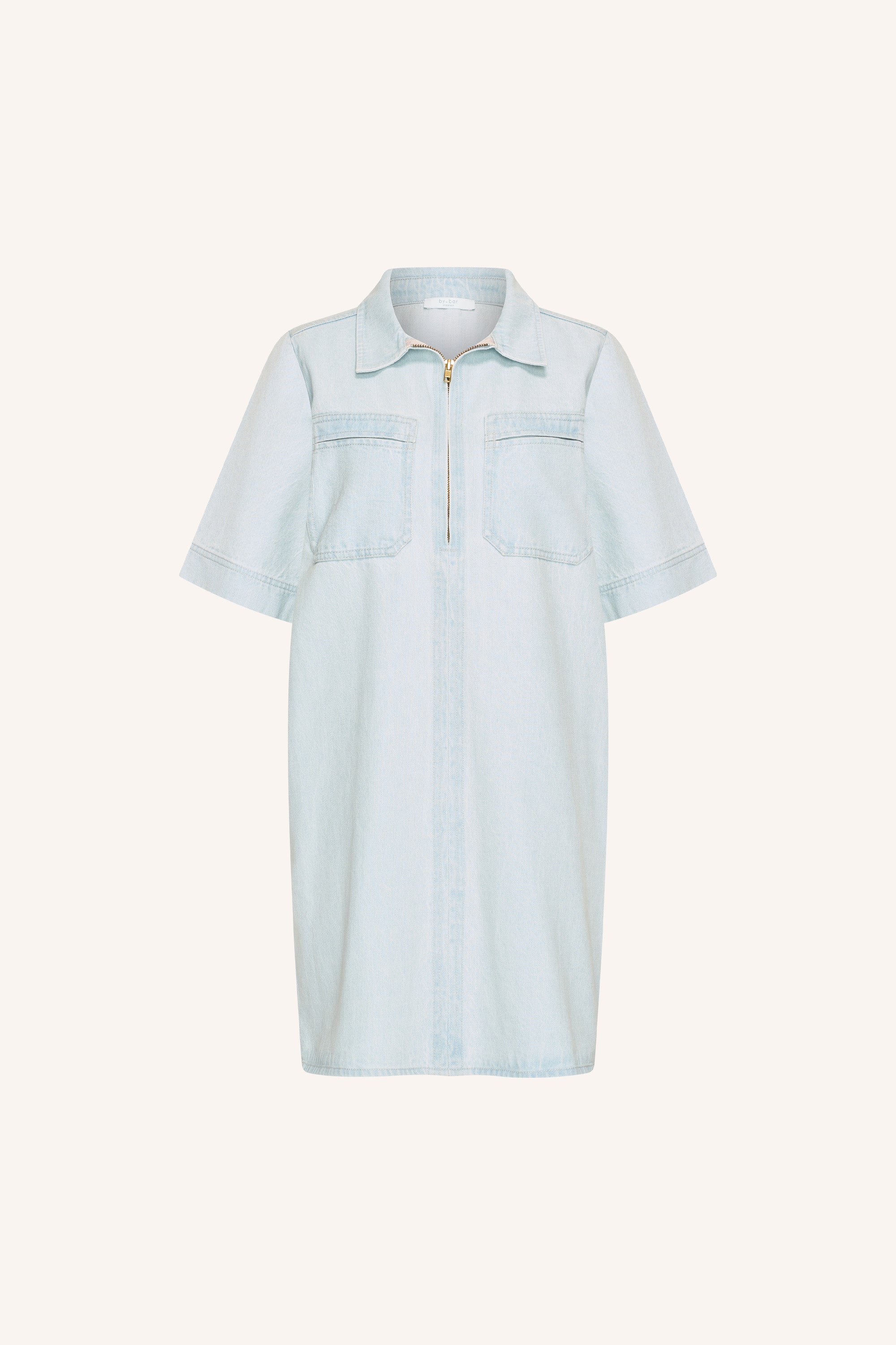 philipe-bleached-denim-dress-bleached-denim-casual fit-losvallende pasvorm-ritssluiting-by-bar-productfoto