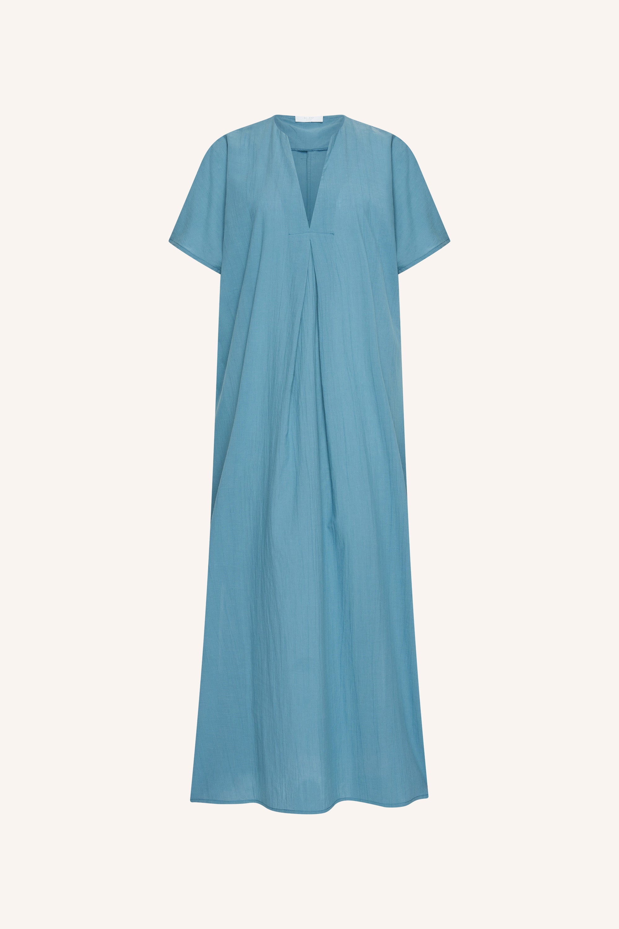 bali-dress-stone-blue-casual fit-losvallende pasvorm-v-halslijn-by-bar-productfoto