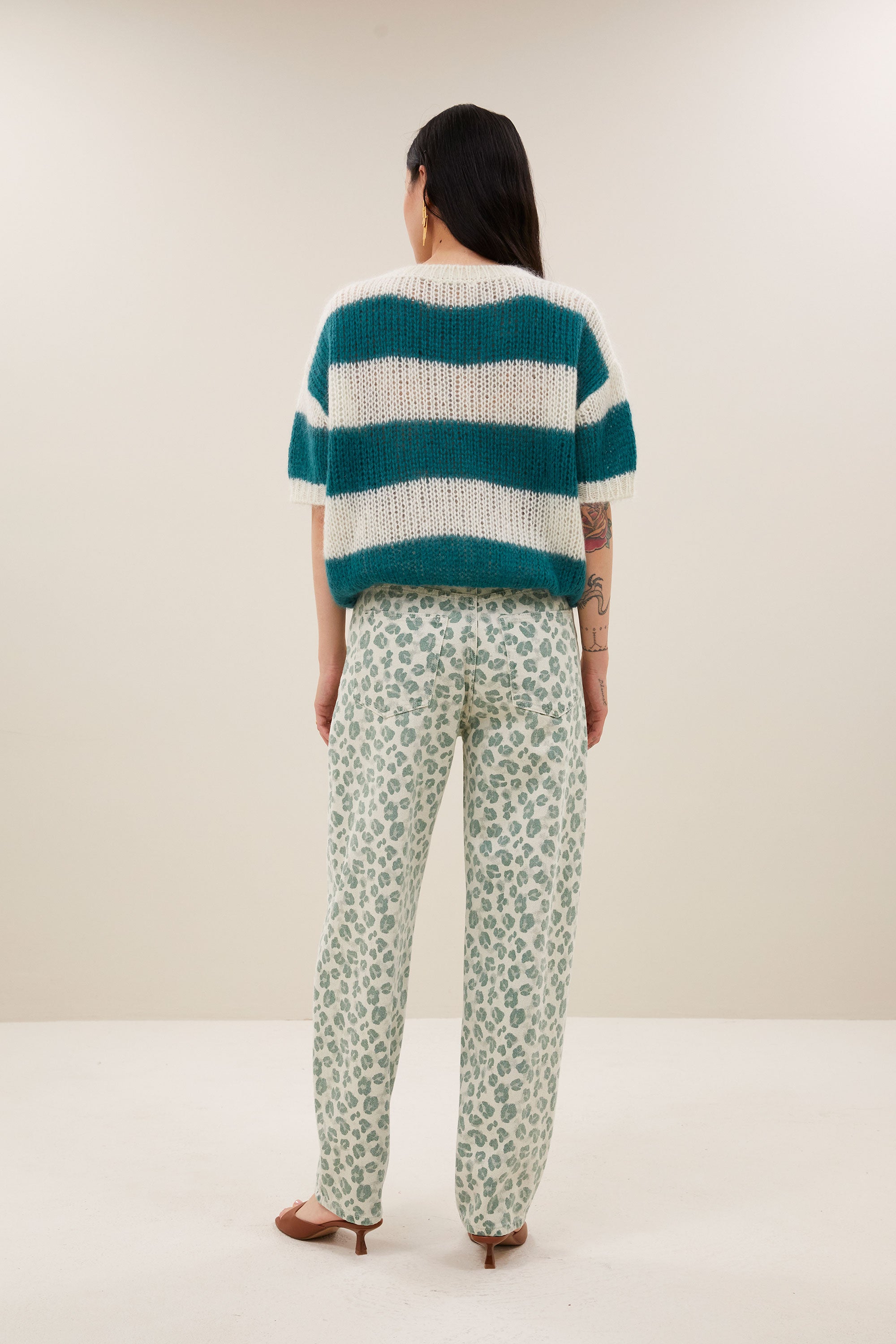 lew green cheetah pants | green cheetah