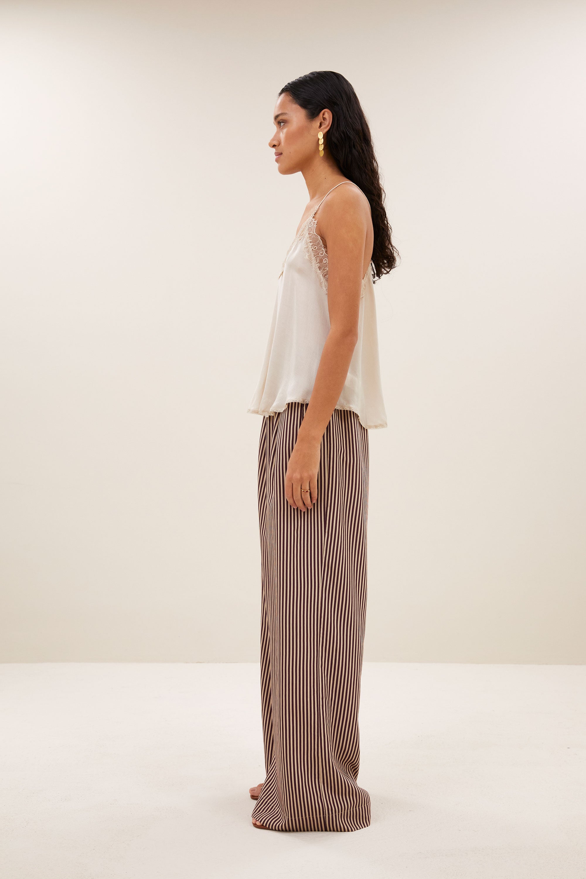 pia satin top | chalk