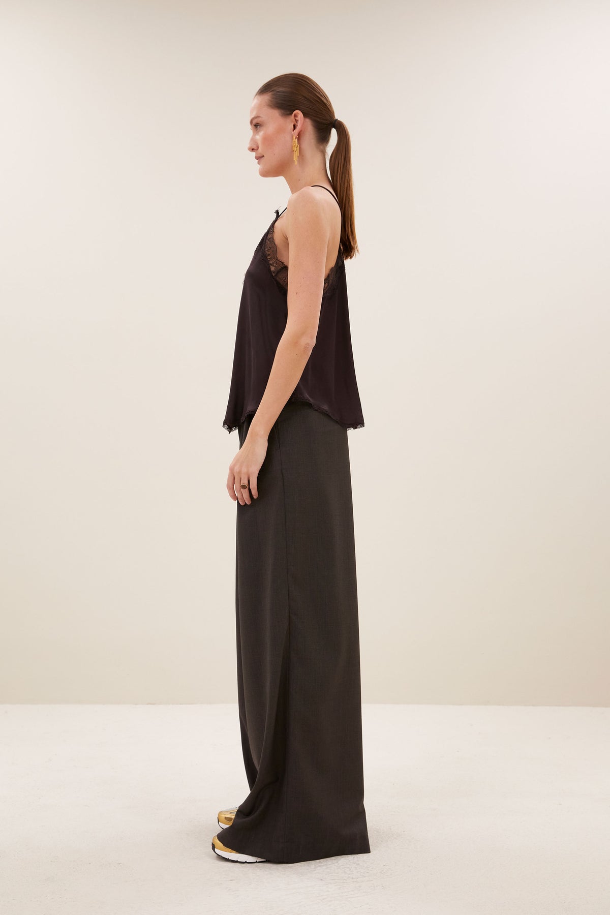 pia satin top | espresso