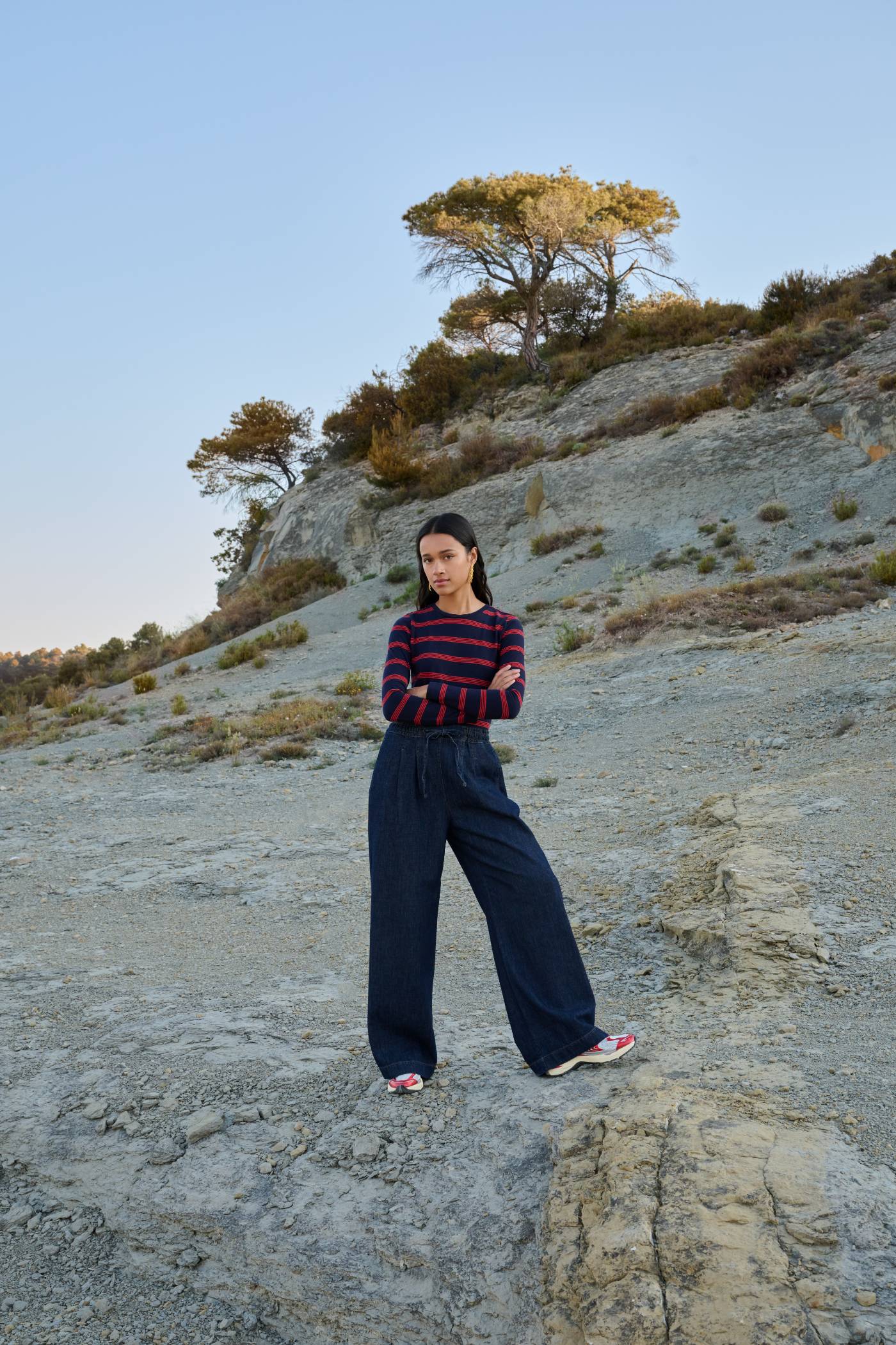mali ls stripe top | poppy multi stripe