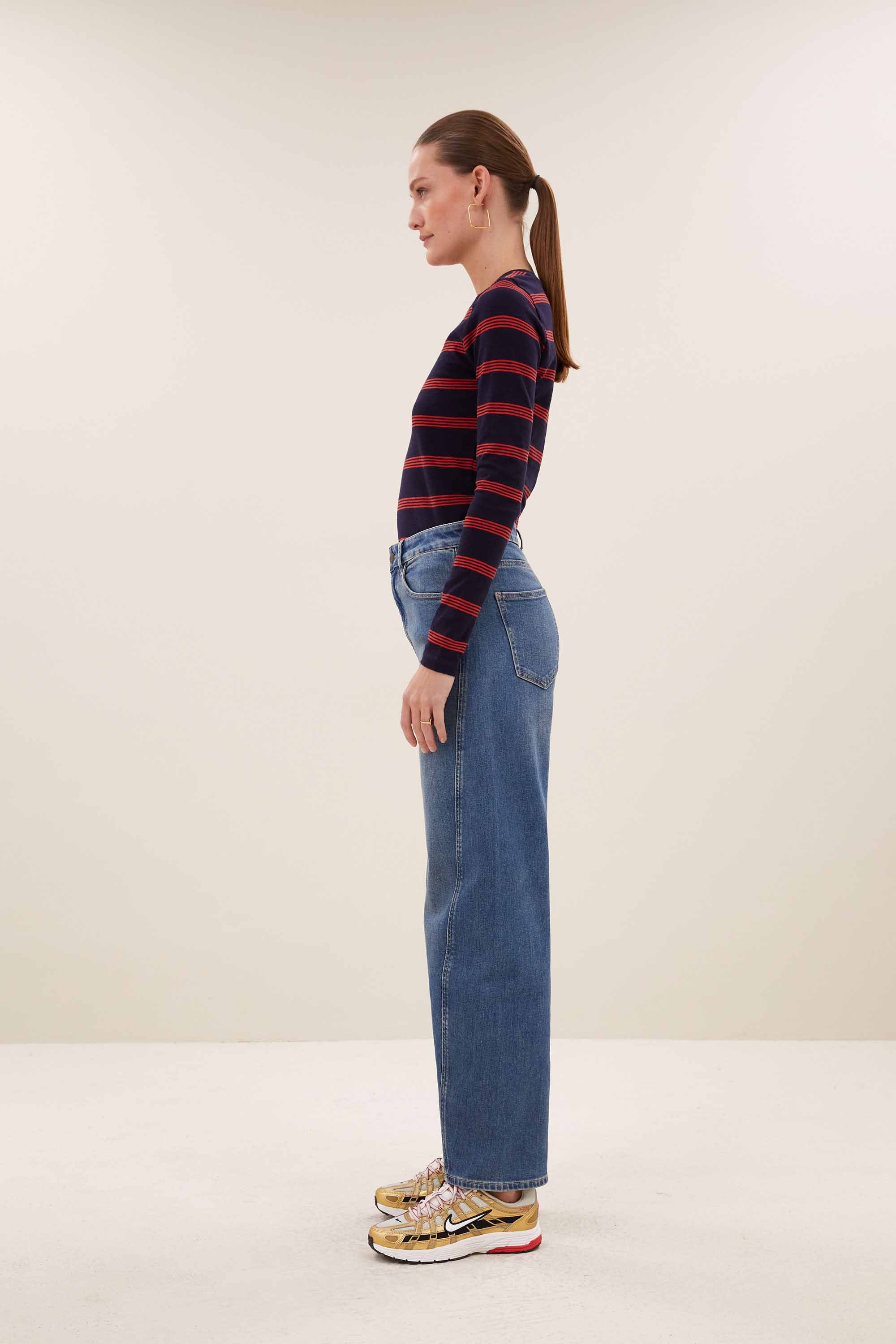 mali ls stripe top | poppy multi stripe