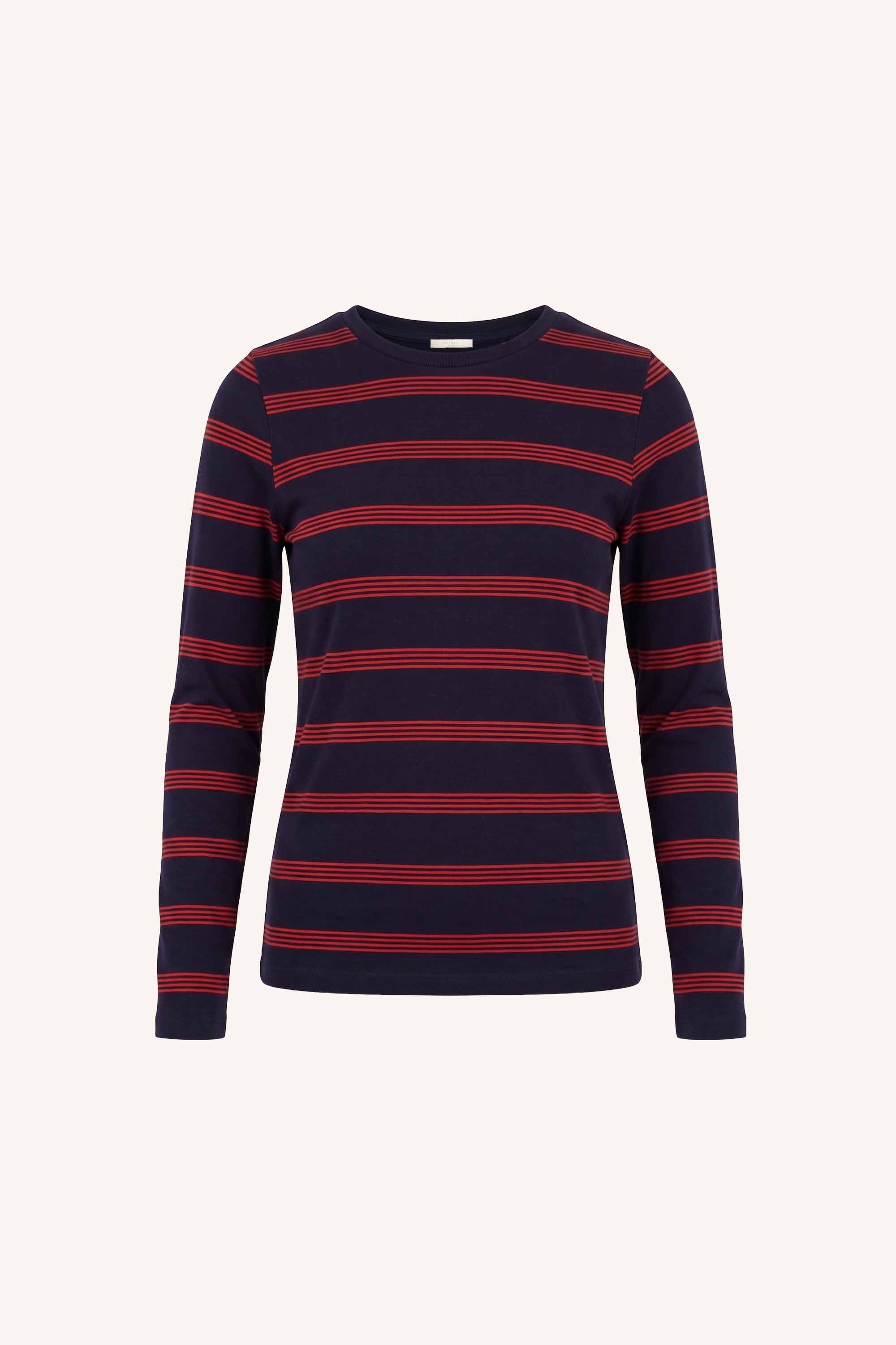 mali-ls-stripe-top-poppy-multi-stripe-all-time classic-aansluitende fit-katoen kwaliteit-by-bar-productfoto