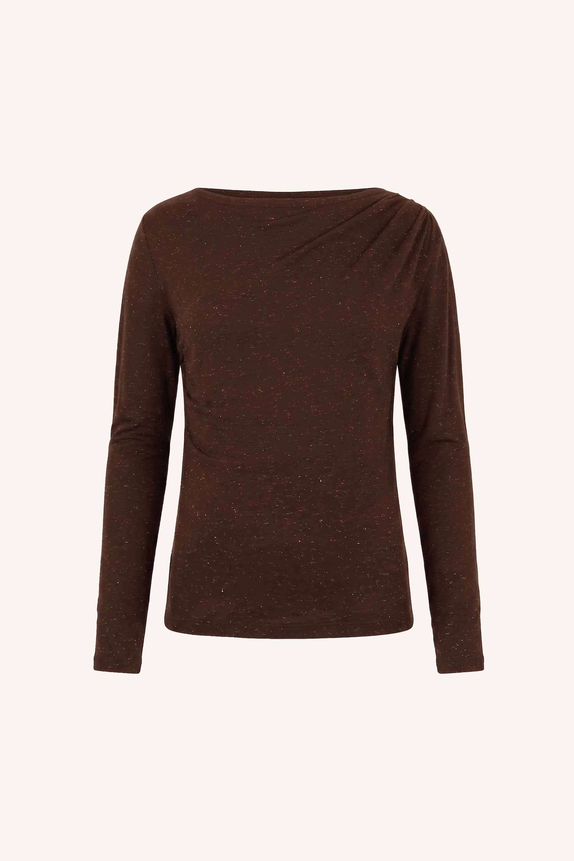 leya-sparkle-top-chocolate-brown-a-lijn fit-all-time classic-aansluitende fit-by-bar-productfoto