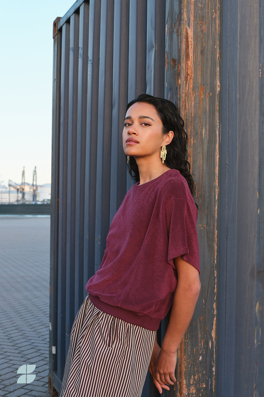 nuki slub top | burgundy crush