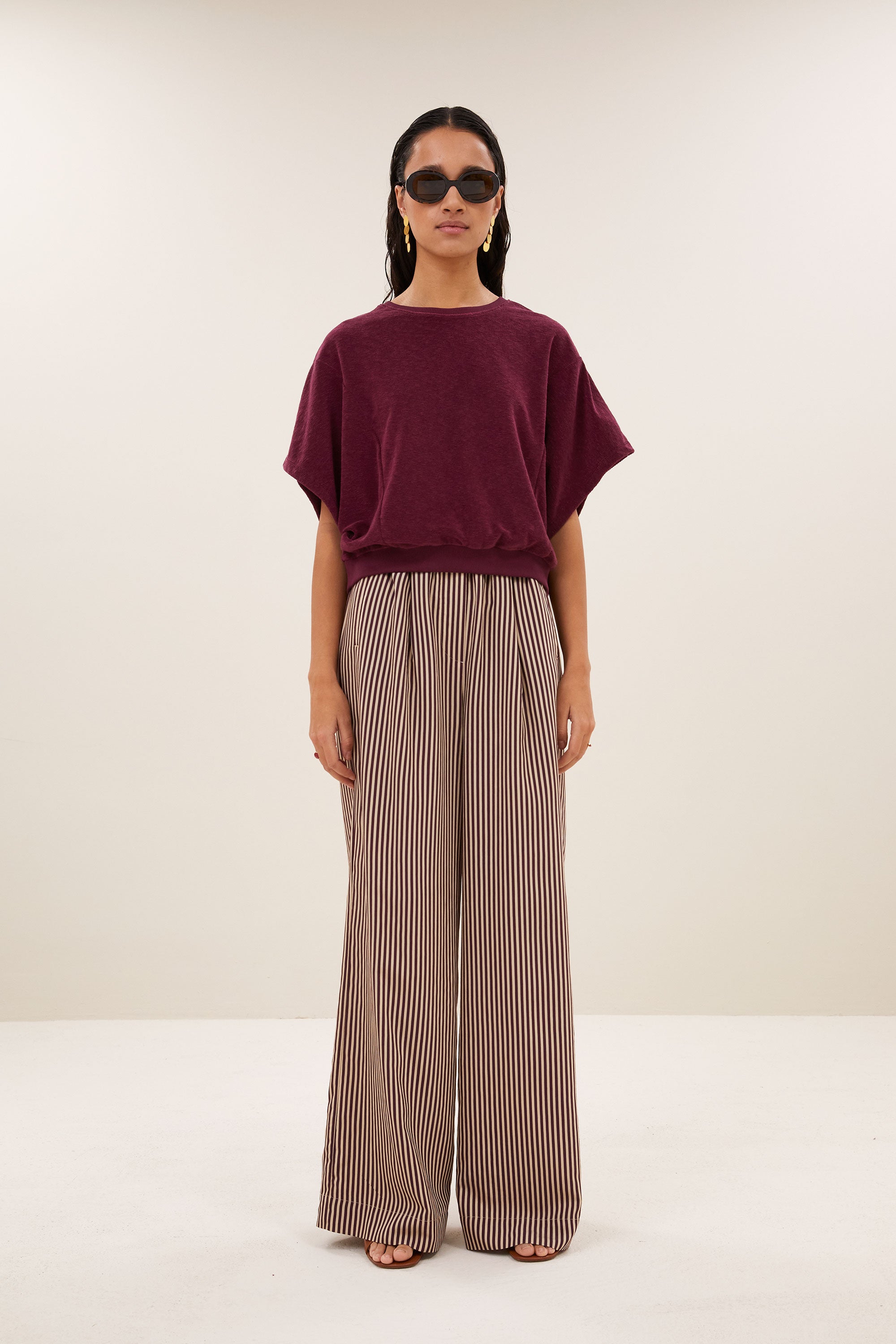 nuki slub top | burgundy crush