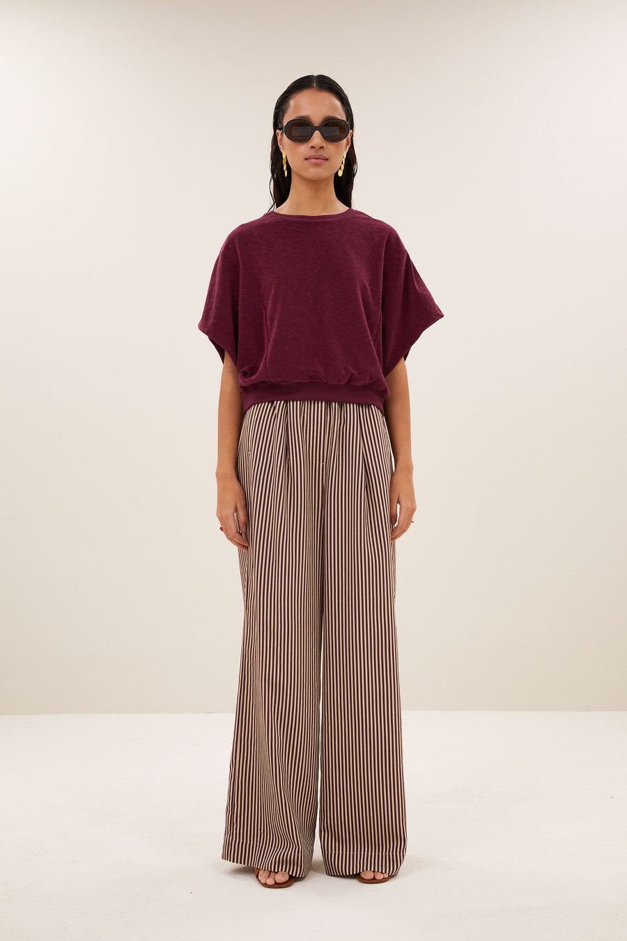 nuki slub top | burgundy crush