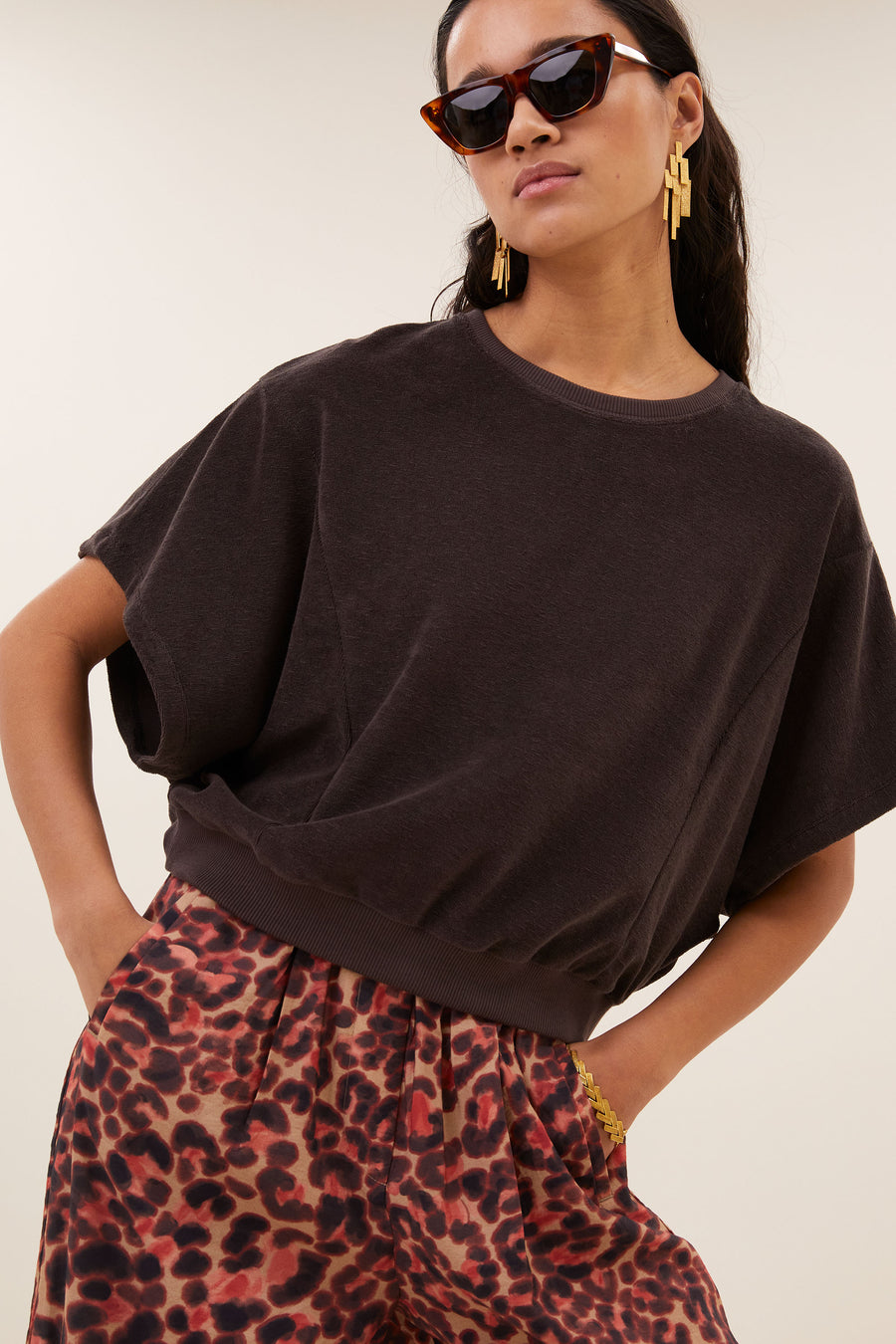 nuki slub top | coffee bean