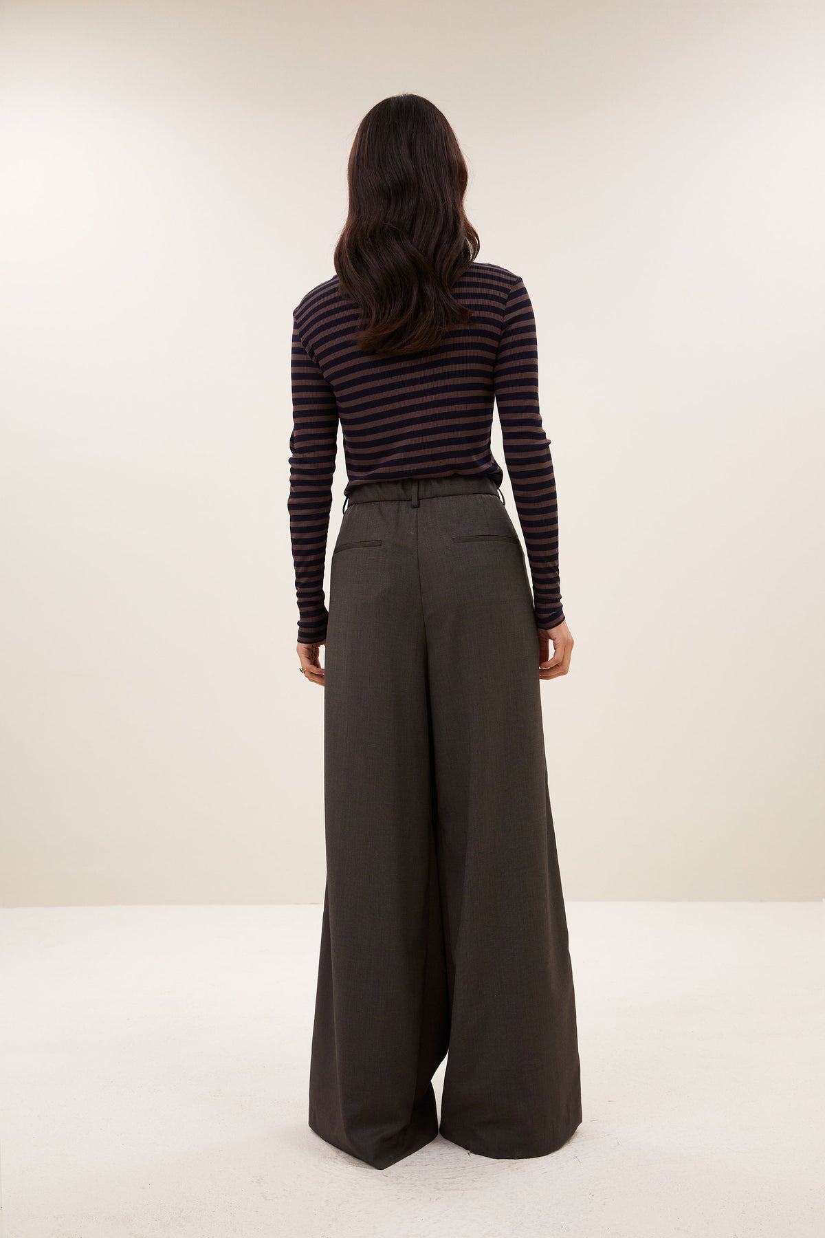 basic ls rib top | deep stripe