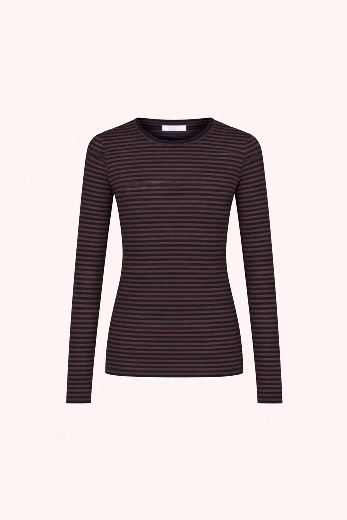 basic ls rib top | deep stripe