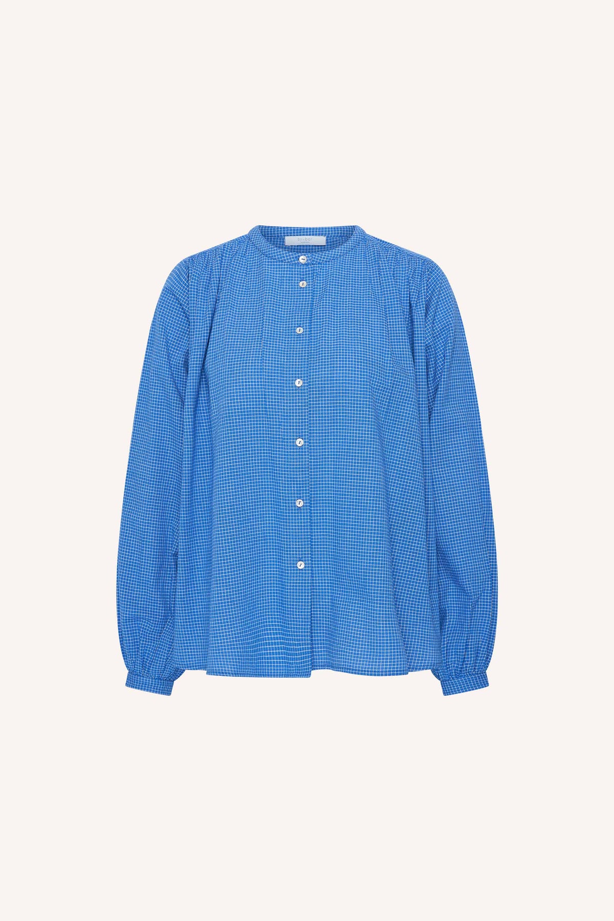 nyka blue check blouse | little blue check