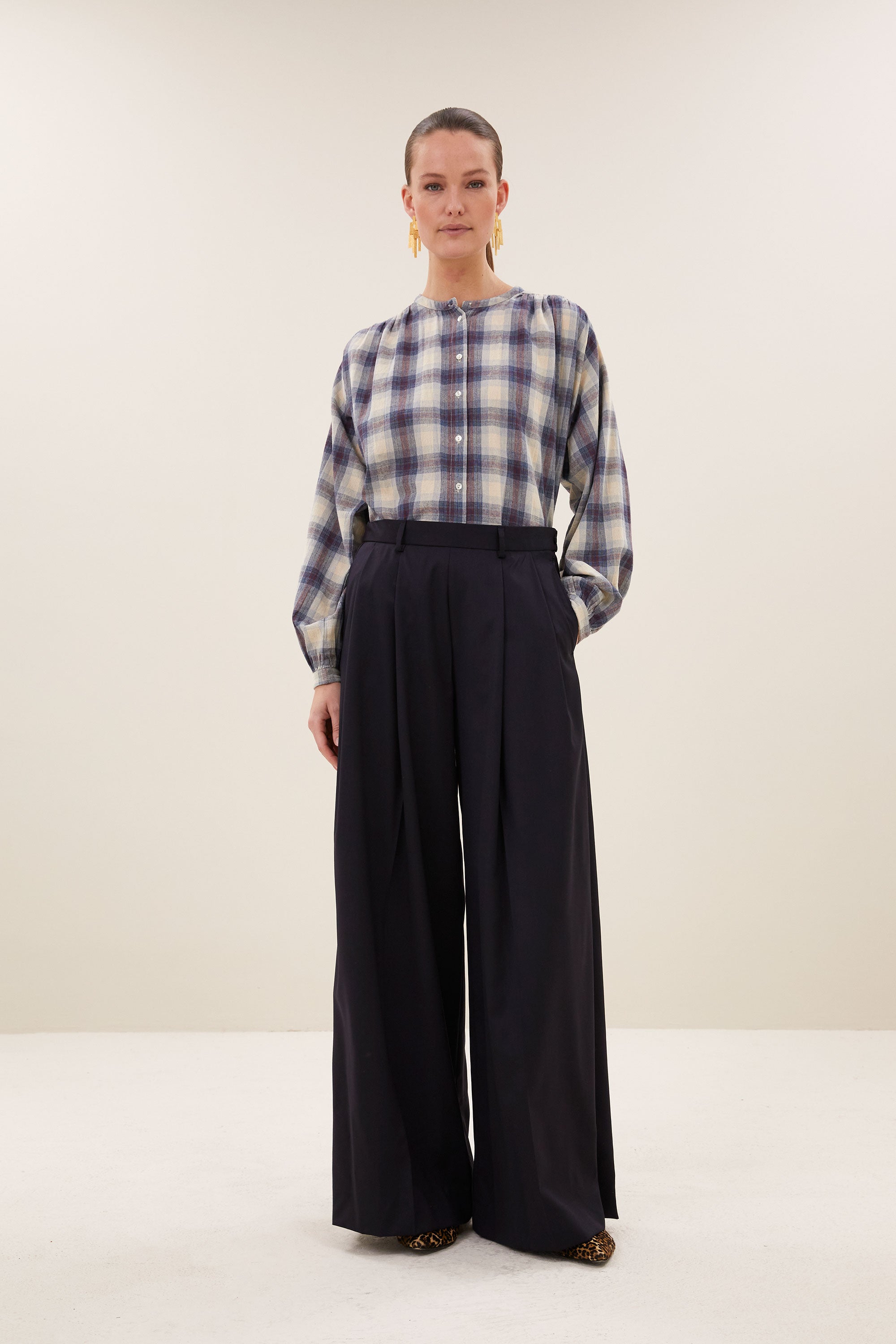 nyka tokyo check blouse | tokyo check