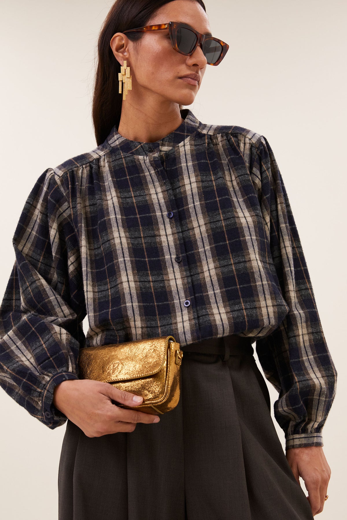 jagger check blouse | jagger check