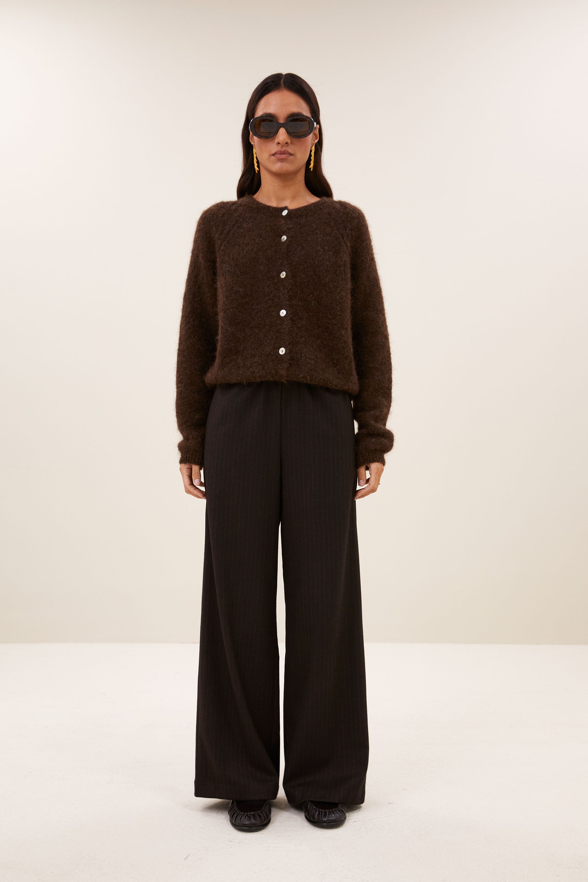 falon cardigan | deep brown