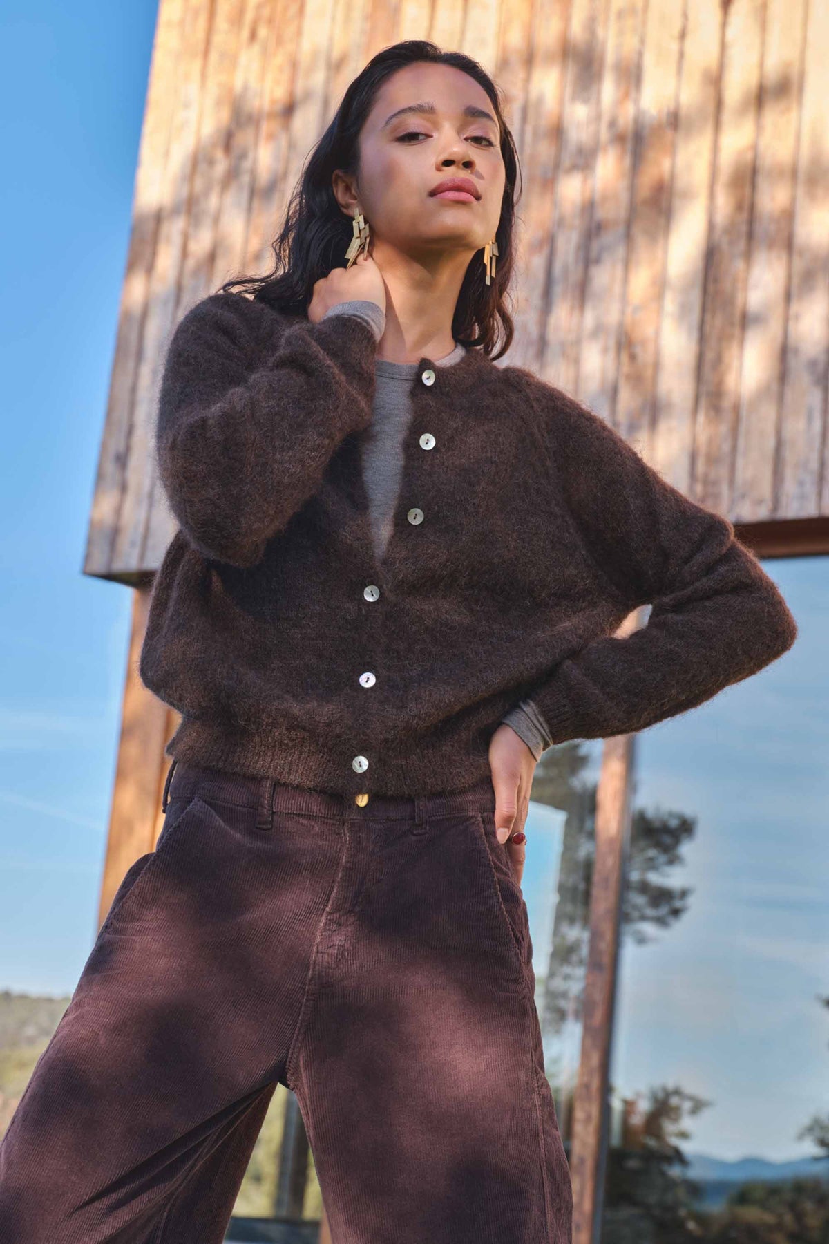 cleo cardigan | deep brown
