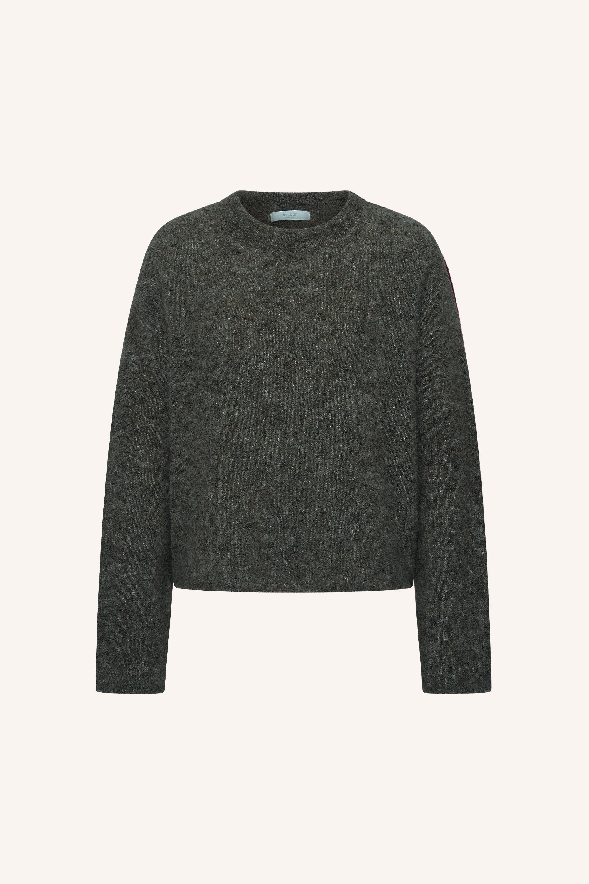 vasile-pullover-moss-brown-alpaca kwaliteit-comfortabele pasvorm-ronde halslijn-by-bar-productfoto