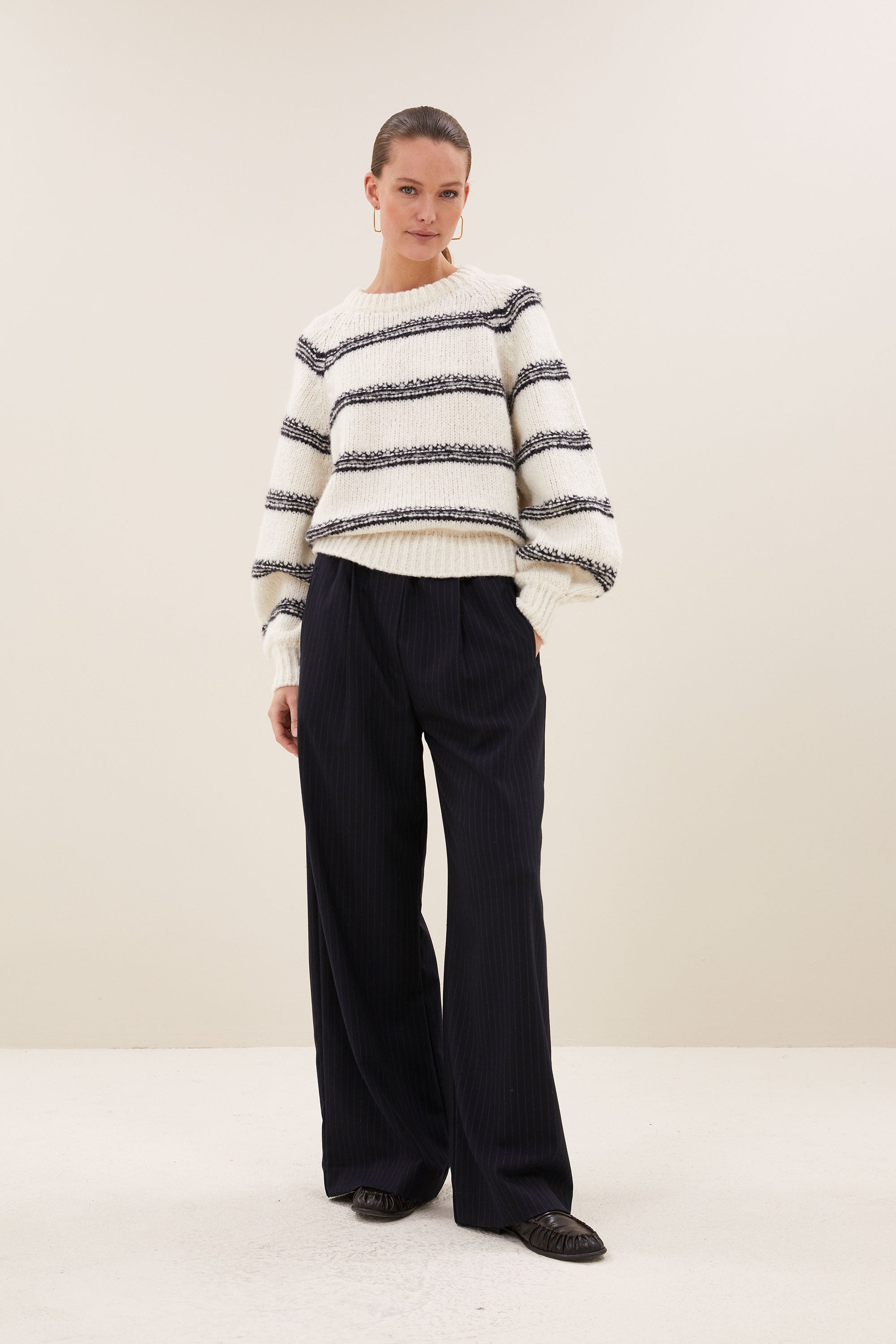 lucia stripe pullover | marine stripe
