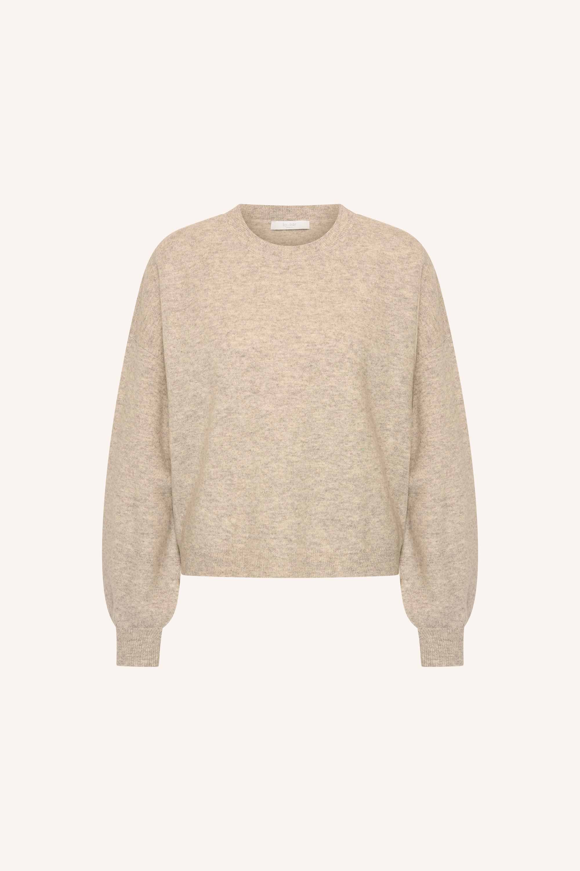 sammie-round-neck-pullover-oyster-melee-merino wol-comfortabele draagervaring-all-time classic-by-bar-productfoto