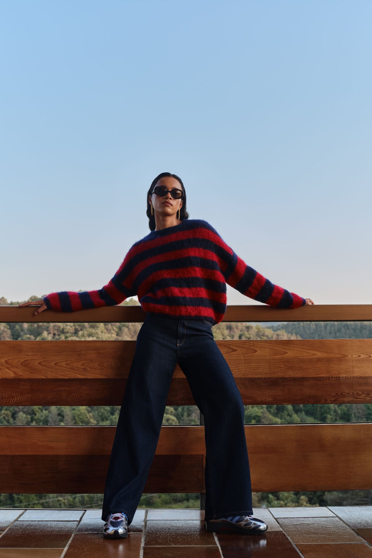 gigi stripe pullover | wine stripe