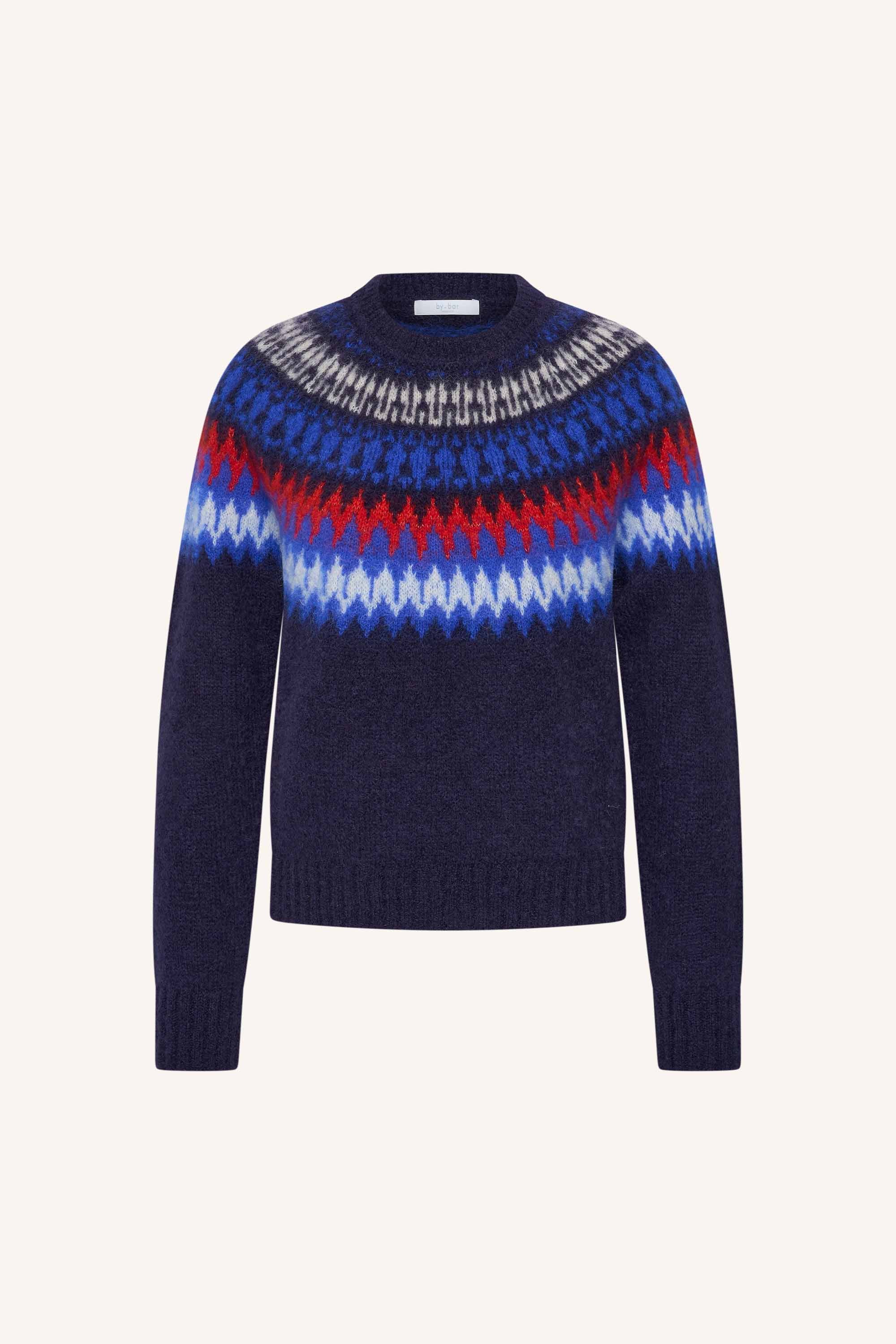 jackie-pullover-midnight-comfortabele draagervaring-gebreide patronen-mix van mohair-by-bar-productfoto