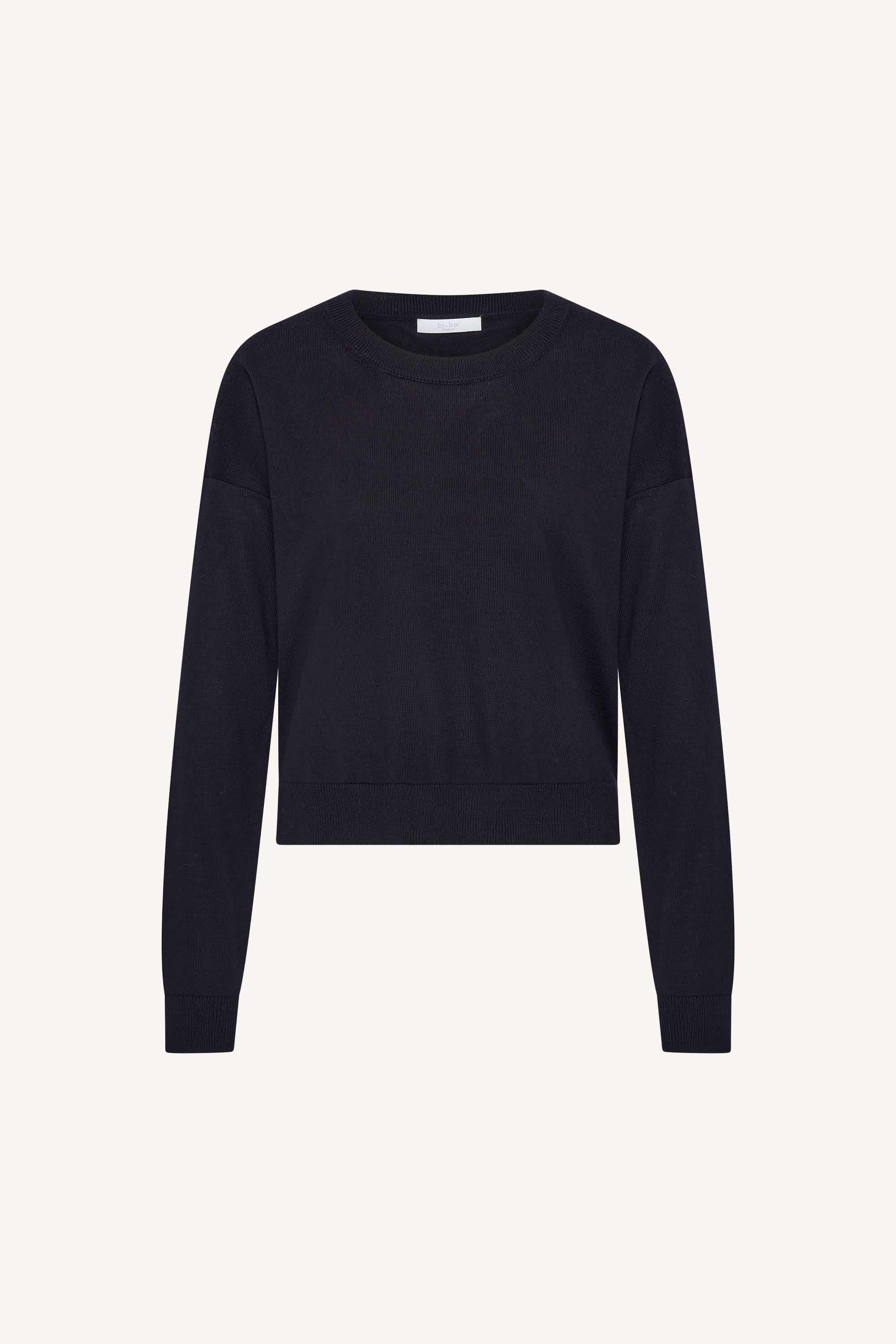 duke-pullover-midnight-merino wol-all-time classic-ronde halslijn-by-bar-productfoto