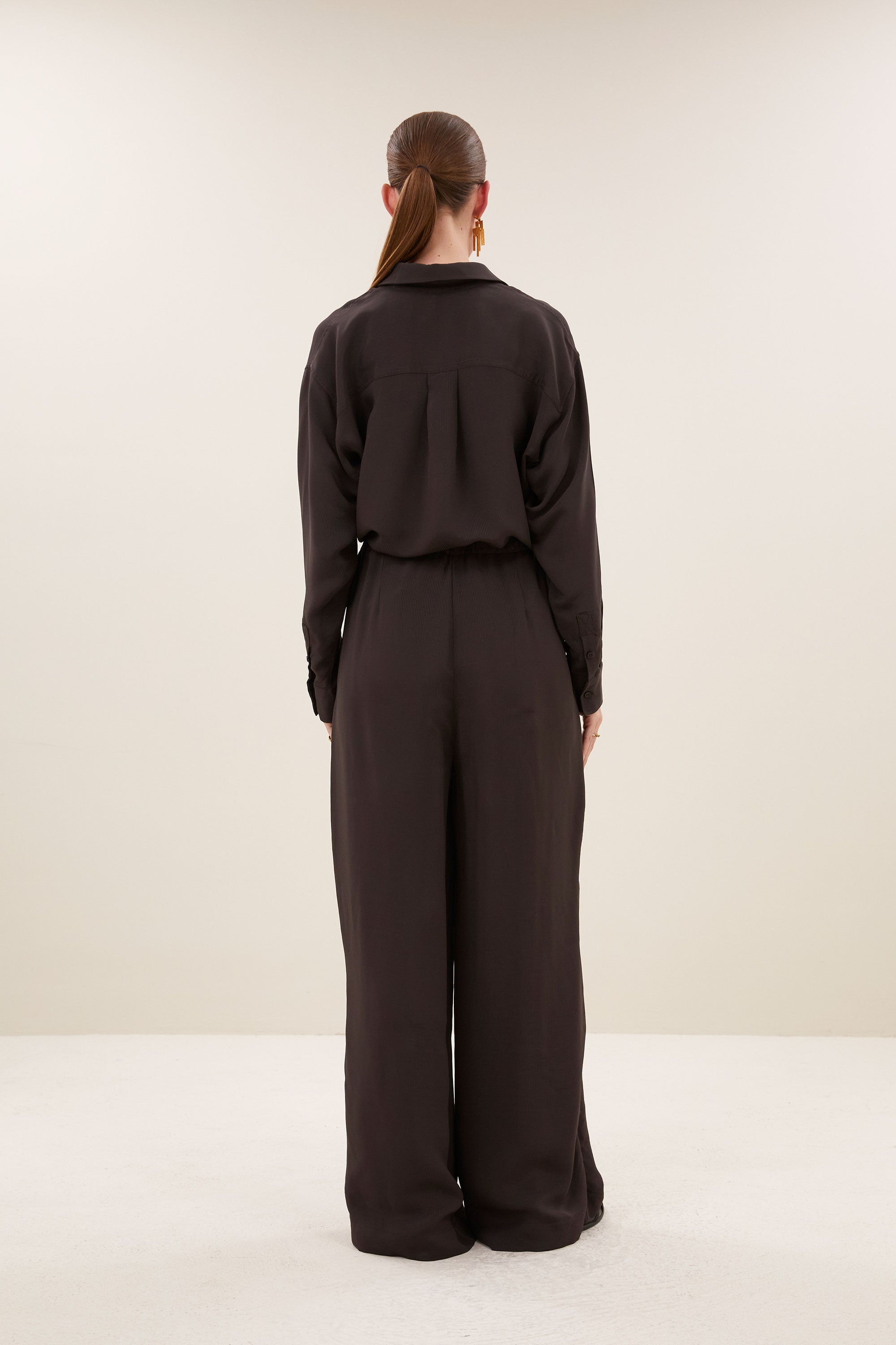 pelle satin stripe pants | espresso