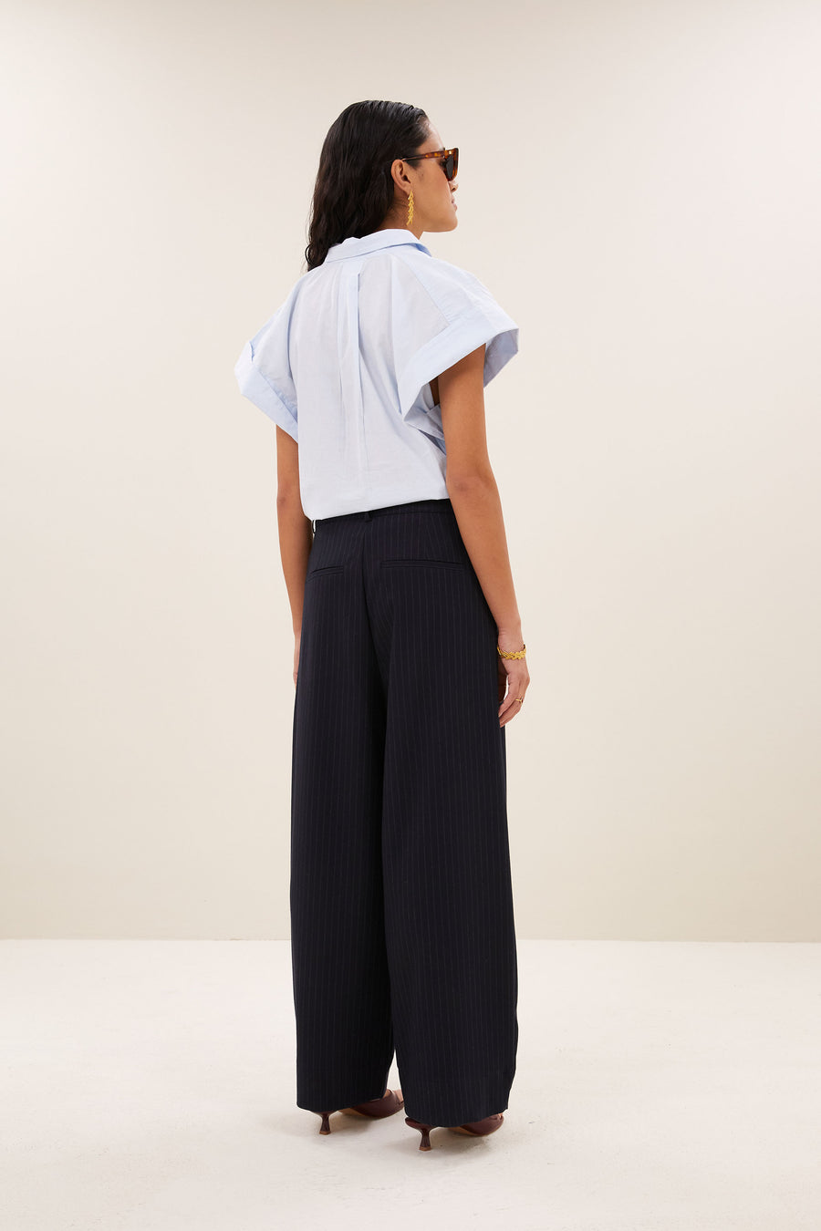 pixie chambray blouse | light blue