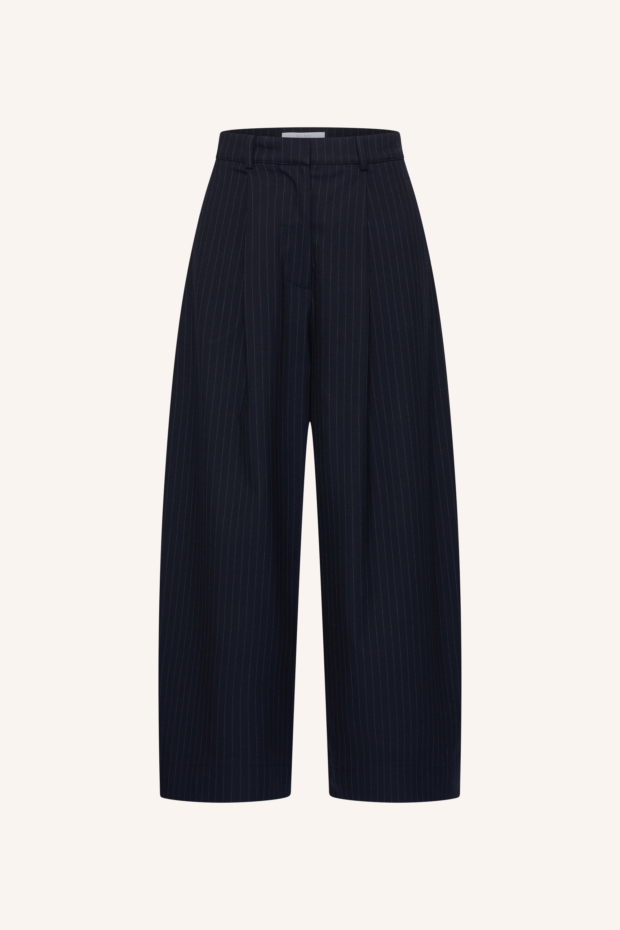 frida-pinstripe-pants-midnight-all-time classic-hoge taille-plooien-by-bar-productfoto