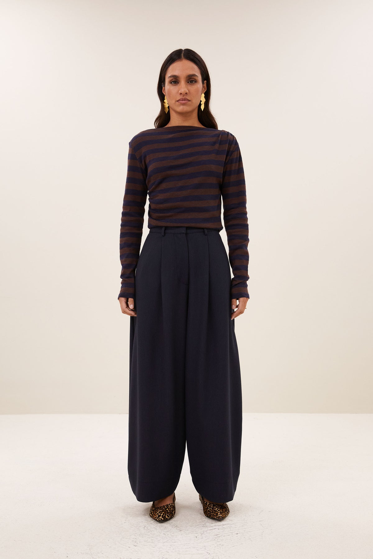 frida copper stripe pants | copper stripe