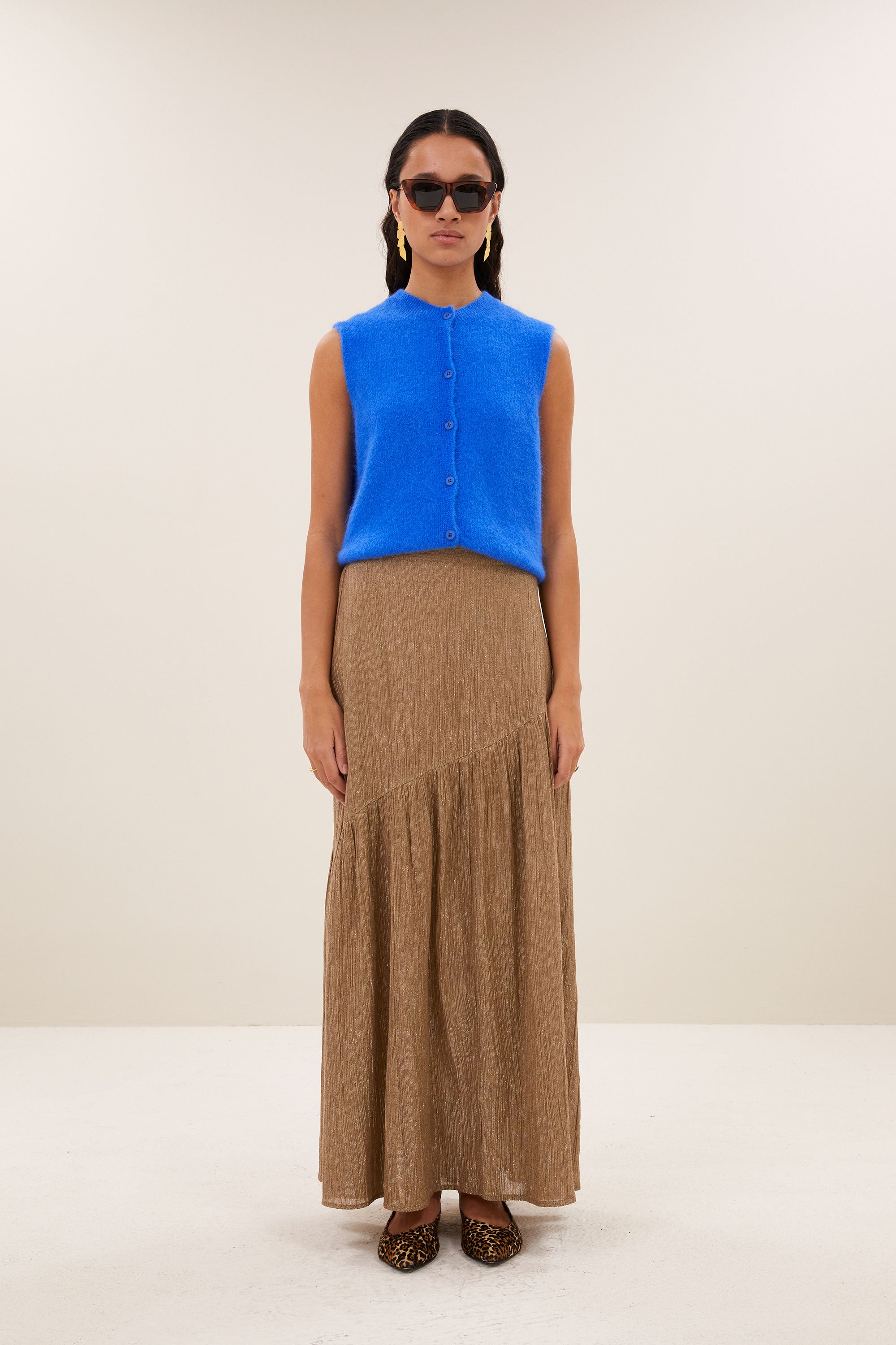myra-lurex-skirt-gold-all-time classic-comfortabele pasvorm-subtiel geweven lurex draad-by-bar-productfoto