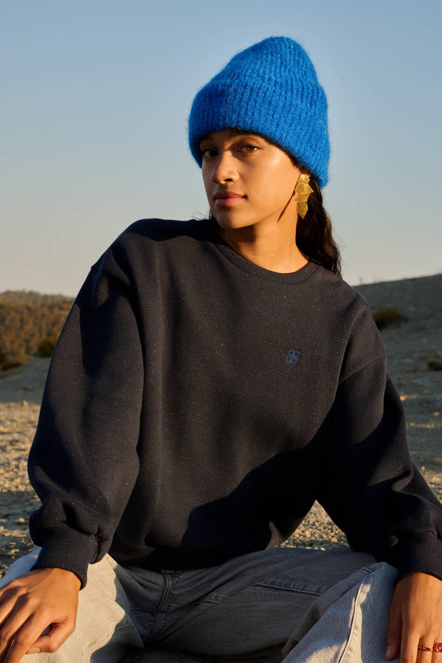 lili sparkle sweater | midnight