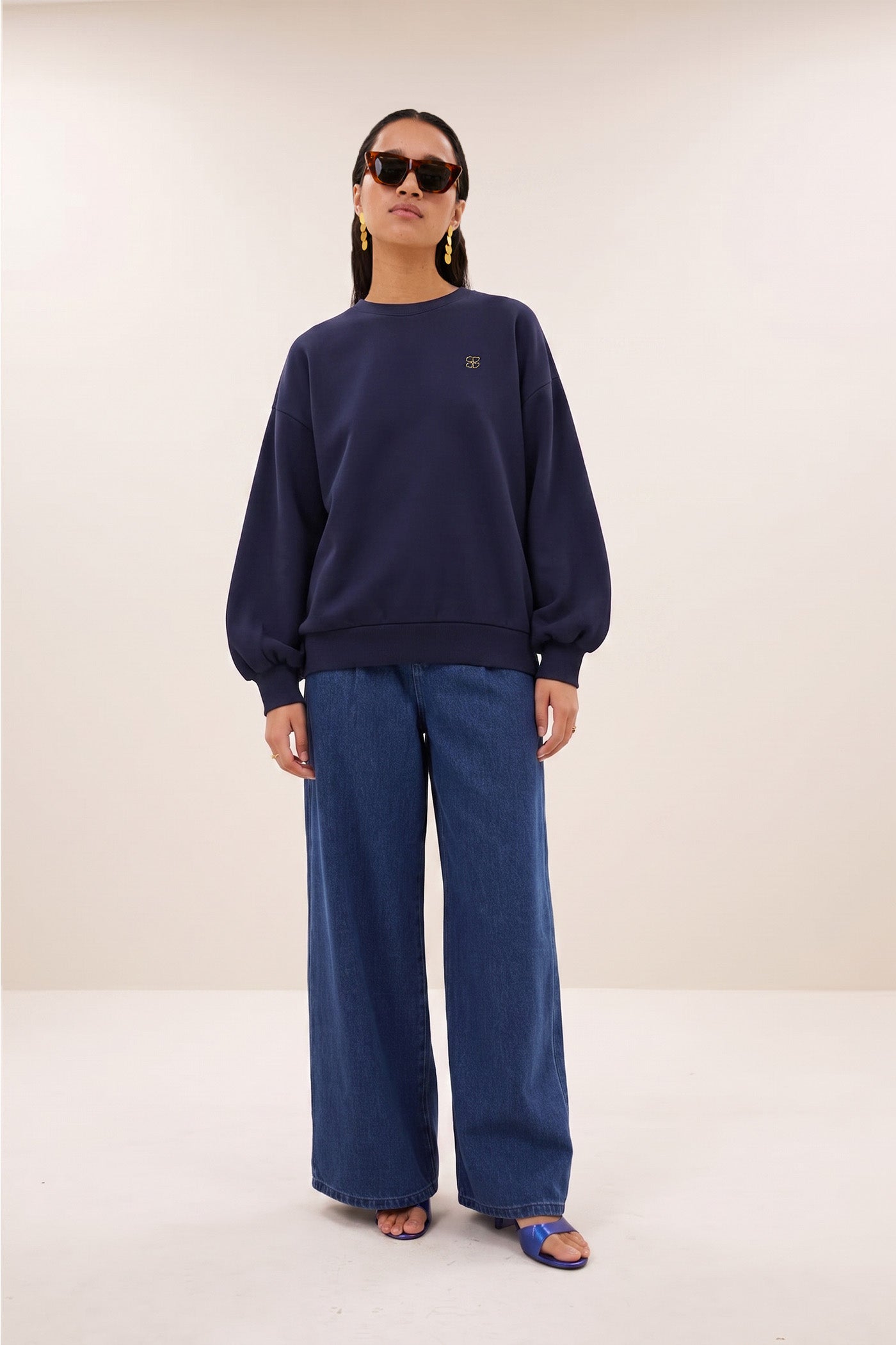 lili long sweater | uniform blue