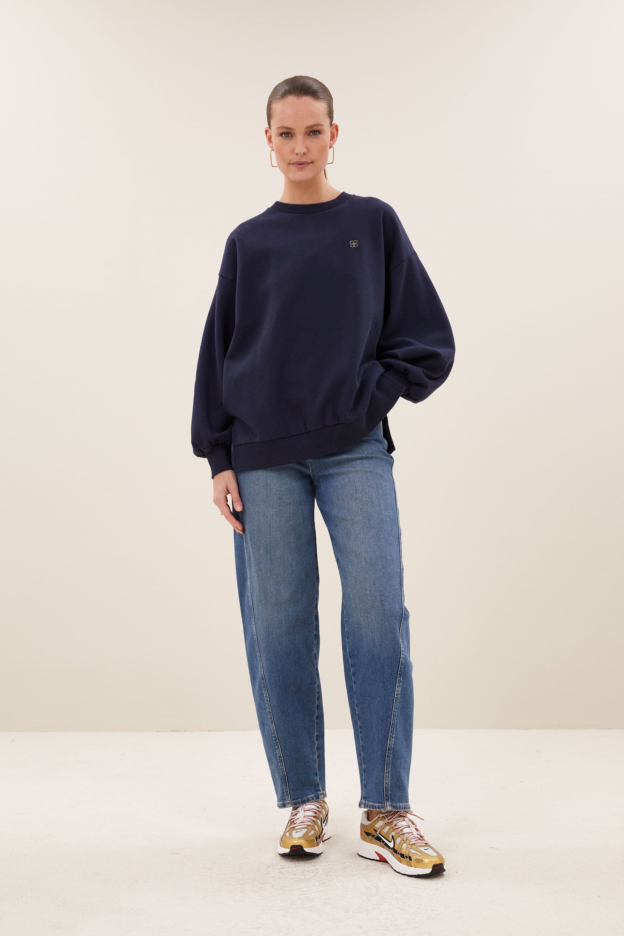 lili long sweater | uniform blue