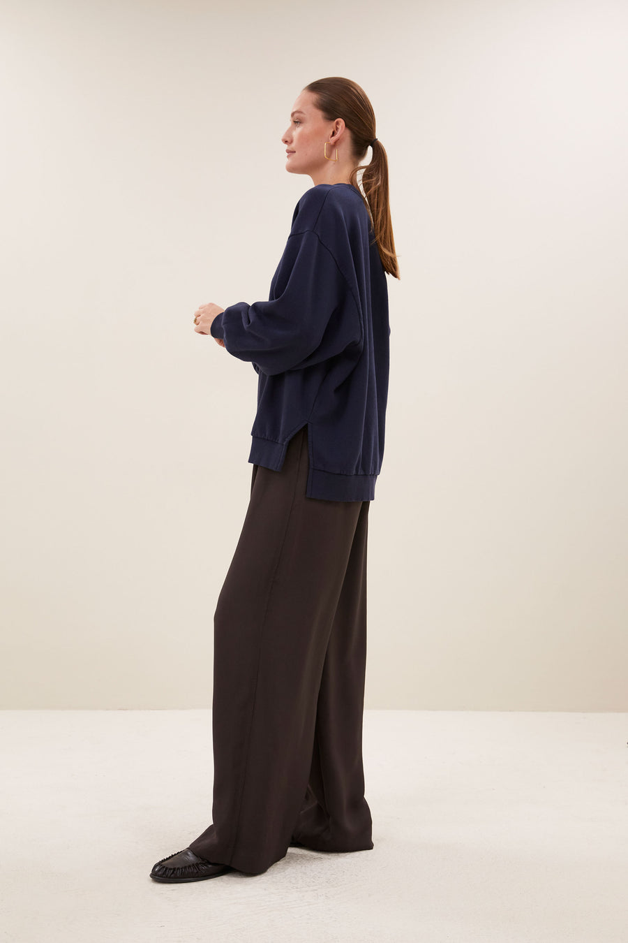 lili long sweater | uniform blue