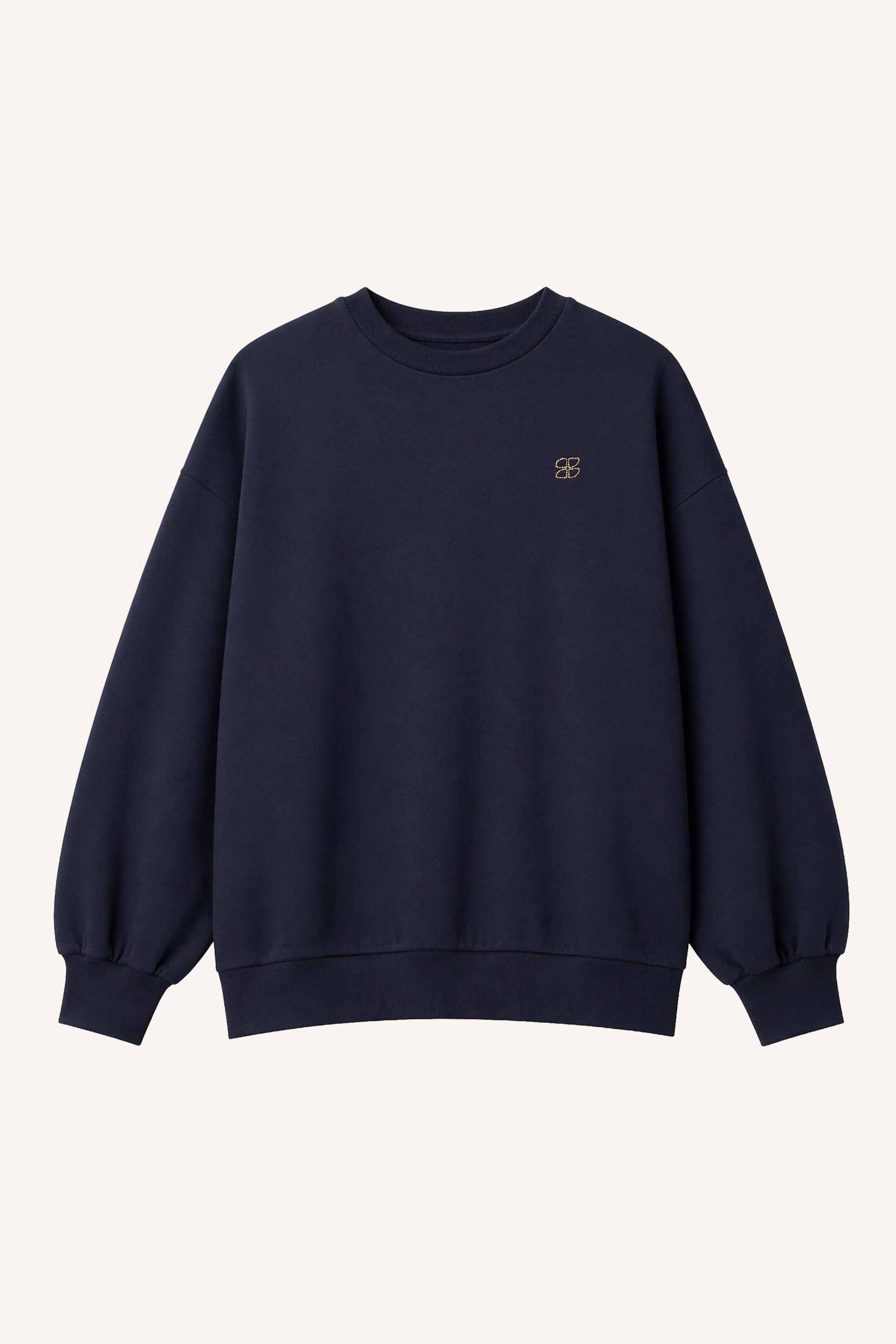 lili-long-sweater-uniform-blue-all-time classic-katoen kwaliteit-ronde halslijn-by-bar-productfoto