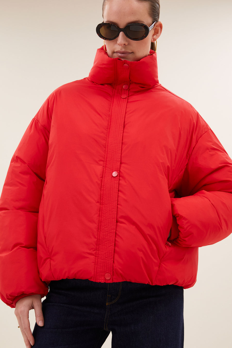 joy jacket | poppy red