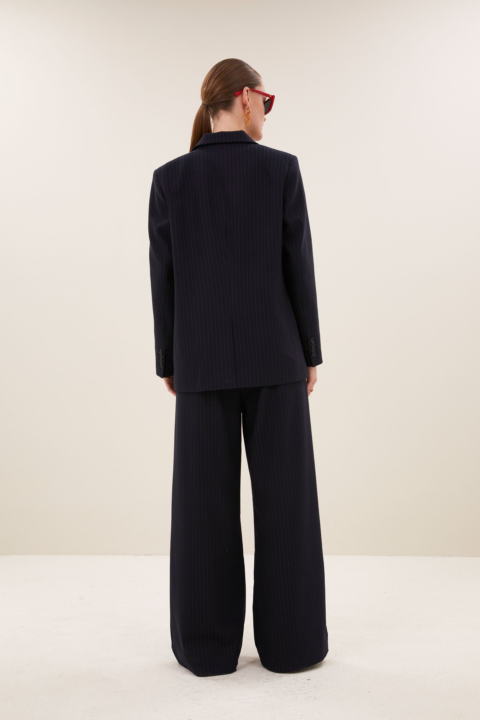 nes pinstripe blazer | midnight